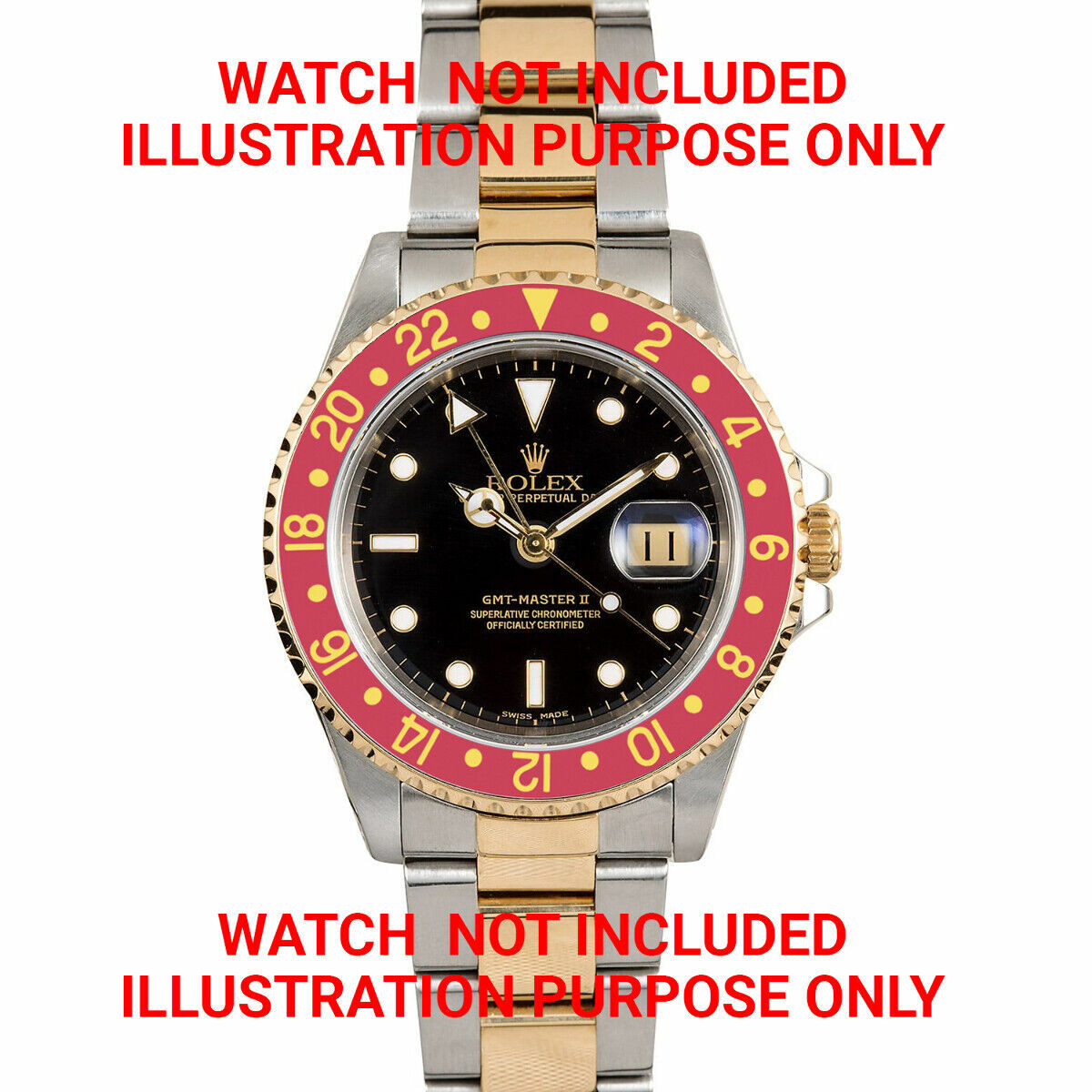 BEZEL & INSERT FOR ROLEX GMT 18KY REAL GOLD 16700 16710 16713 16718 16760 RED