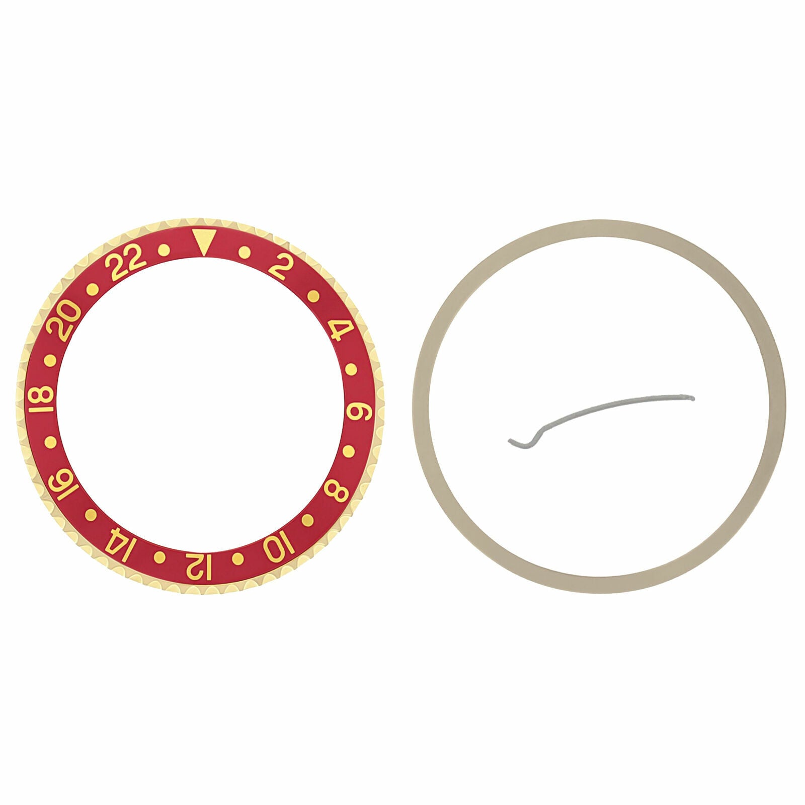 BEZEL & INSERT FOR ROLEX GMT 18KY REAL GOLD 16700 16710 16713 16718 16760 RED