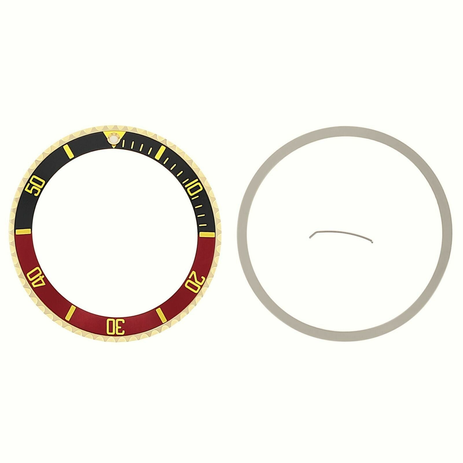 BEZEL+ INSERT FOR ROLEX SUBMARINER 18K REAL GOLD 16800 16613 16618 BLACK/RED GF