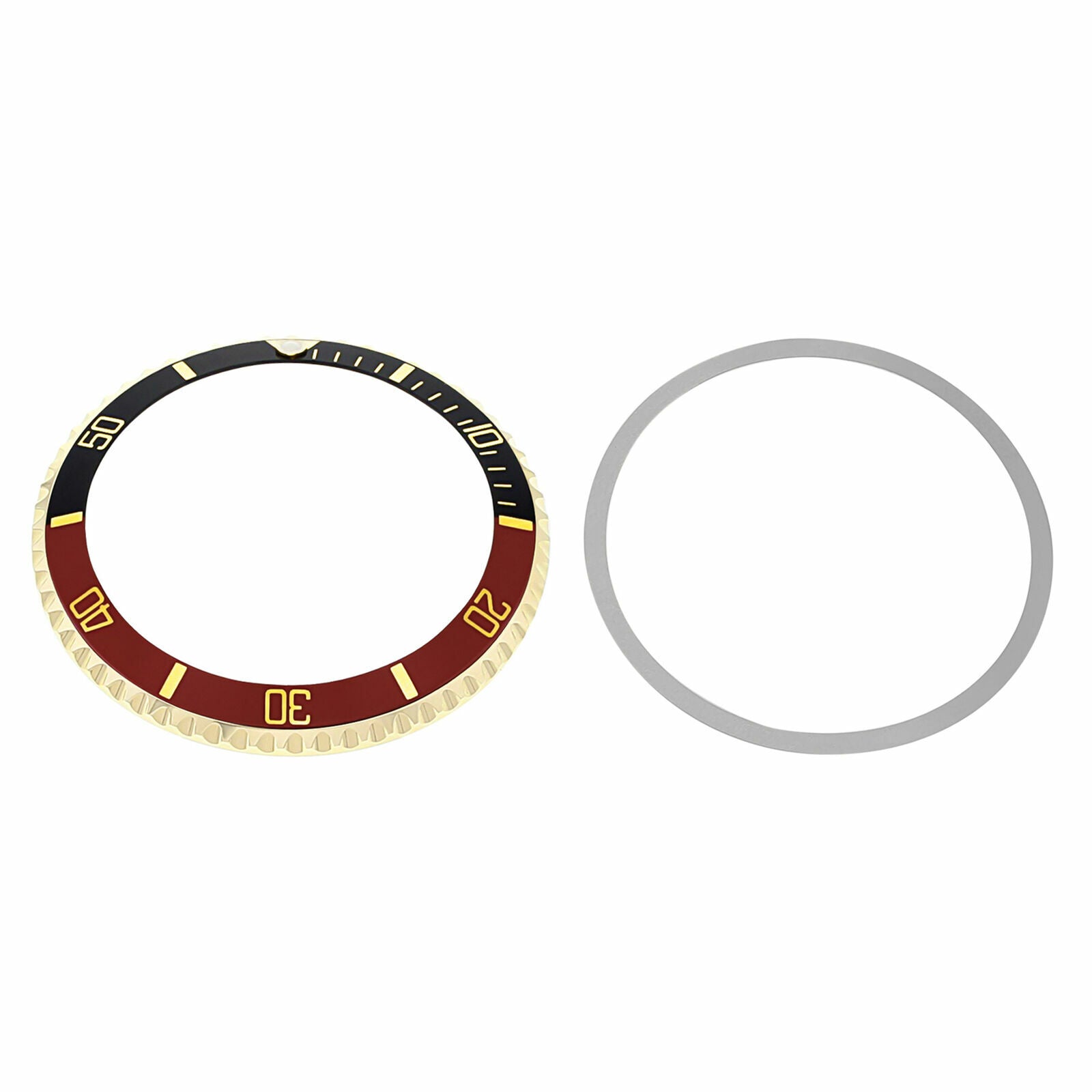 BEZEL+INSERT FOR ROLEX SUBMARINER 18K REAL GOLD 5508 5512 5513 1680 BLACK/RED