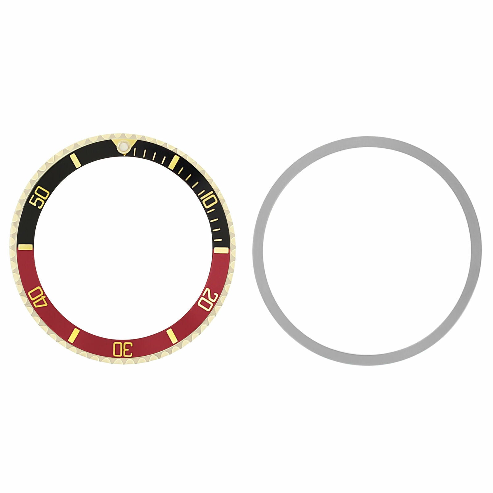 BEZEL+INSERT FOR ROLEX SUBMARINER 18K REAL GOLD 5508 5512 5513 1680 BLACK/RED