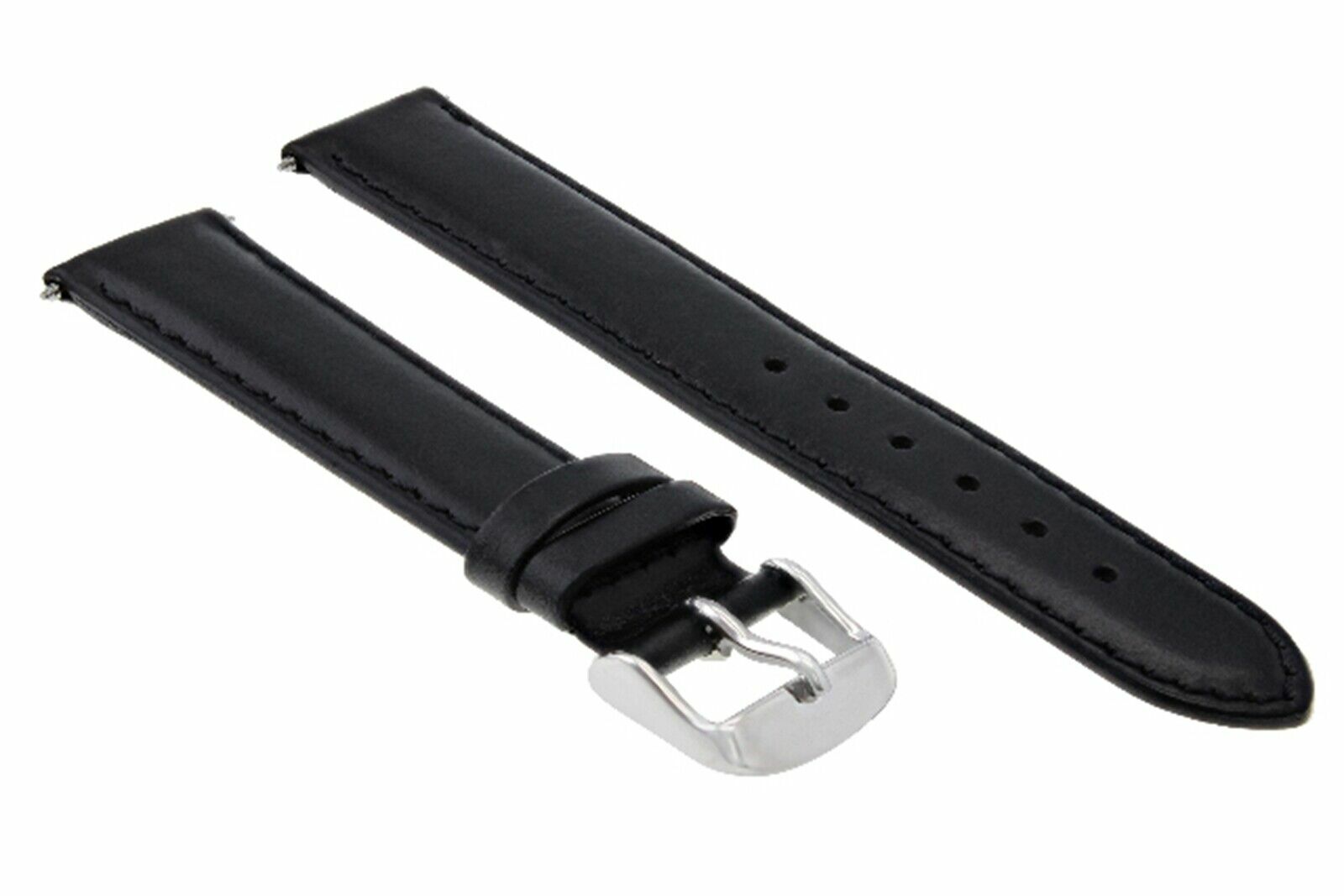 24MM SMOOTH LEATHER STRAP WATCH BAND FOR OMEGA SEAMASTER PLANET OCEAN BLACK