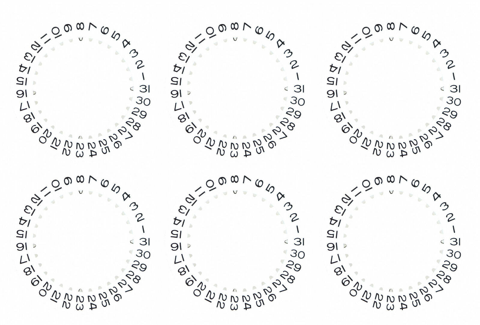 6 DATE DISC FOR 36MM ROLEX DATEJUST PRESIDENT 18238 MOVEMENT # 3135/3155 WHITE