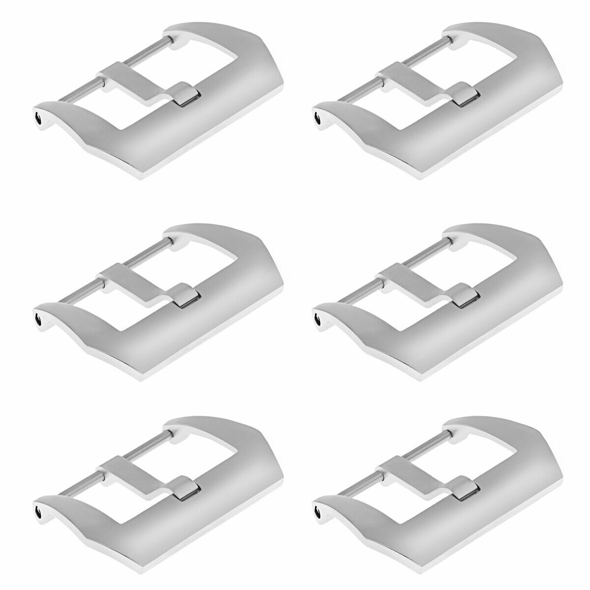 6-26MM STRAP PRE-V SCREW BUCKLE FOR PANERAI 47MM PAM GMT FIDDY 1950 SHINY STEEL