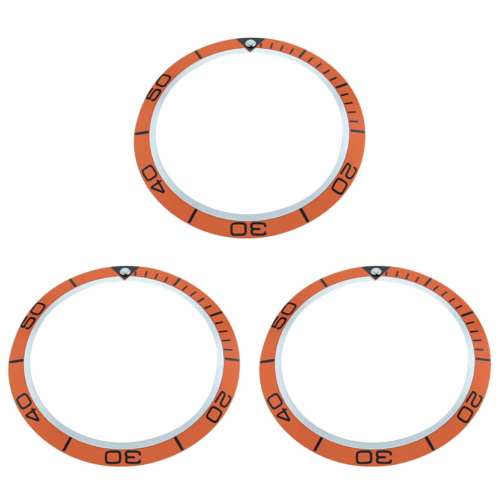 3 BEZEL INSERT FOR OMEGA WATCH SEAMASTER PLANET OCEAN 45MM 45.5MM ORANGE TOP QTY