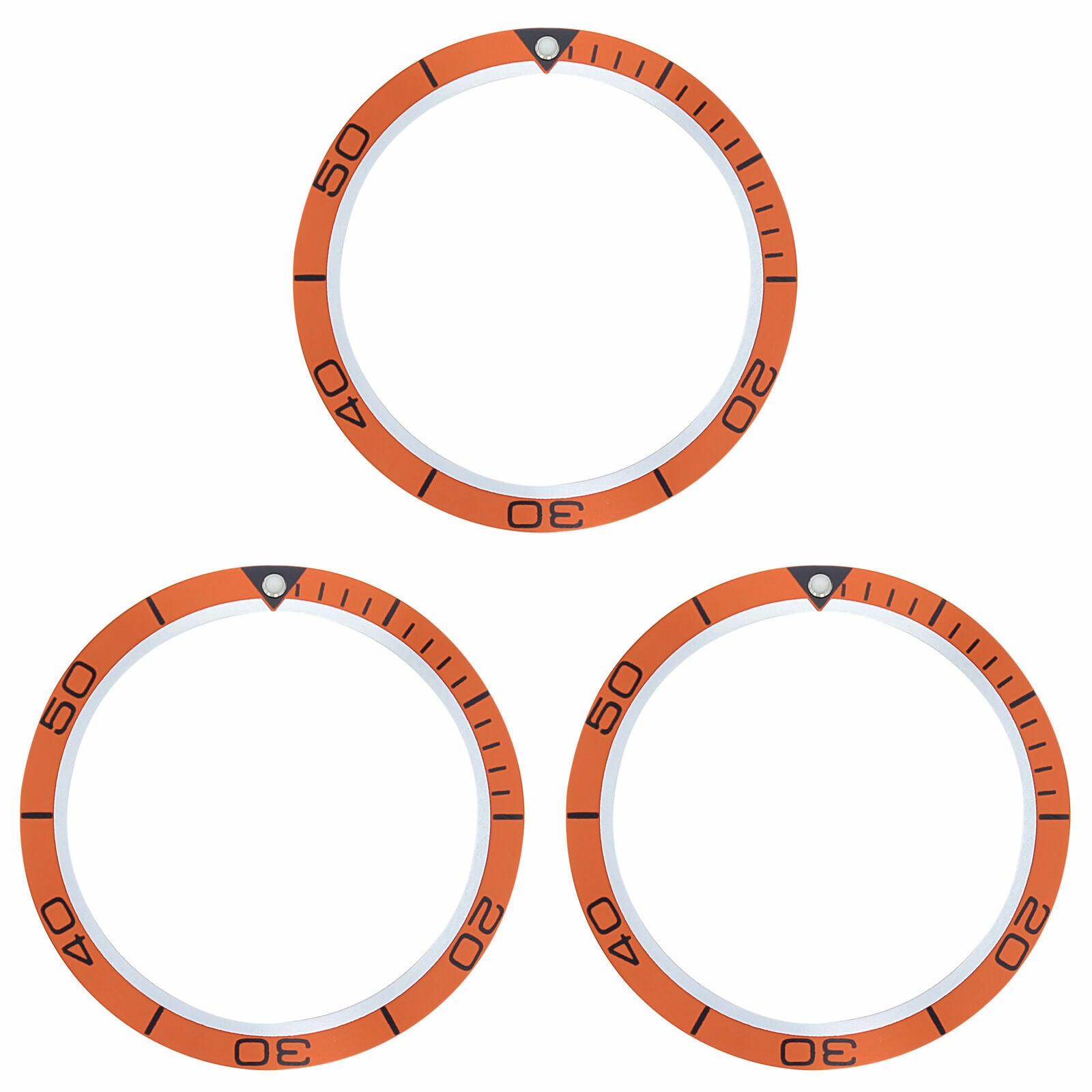 3 BEZEL INSERT FOR OMEGA WATCH SEAMASTER PLANET OCEAN 45MM 45.5MM ORANGE TOP QTY