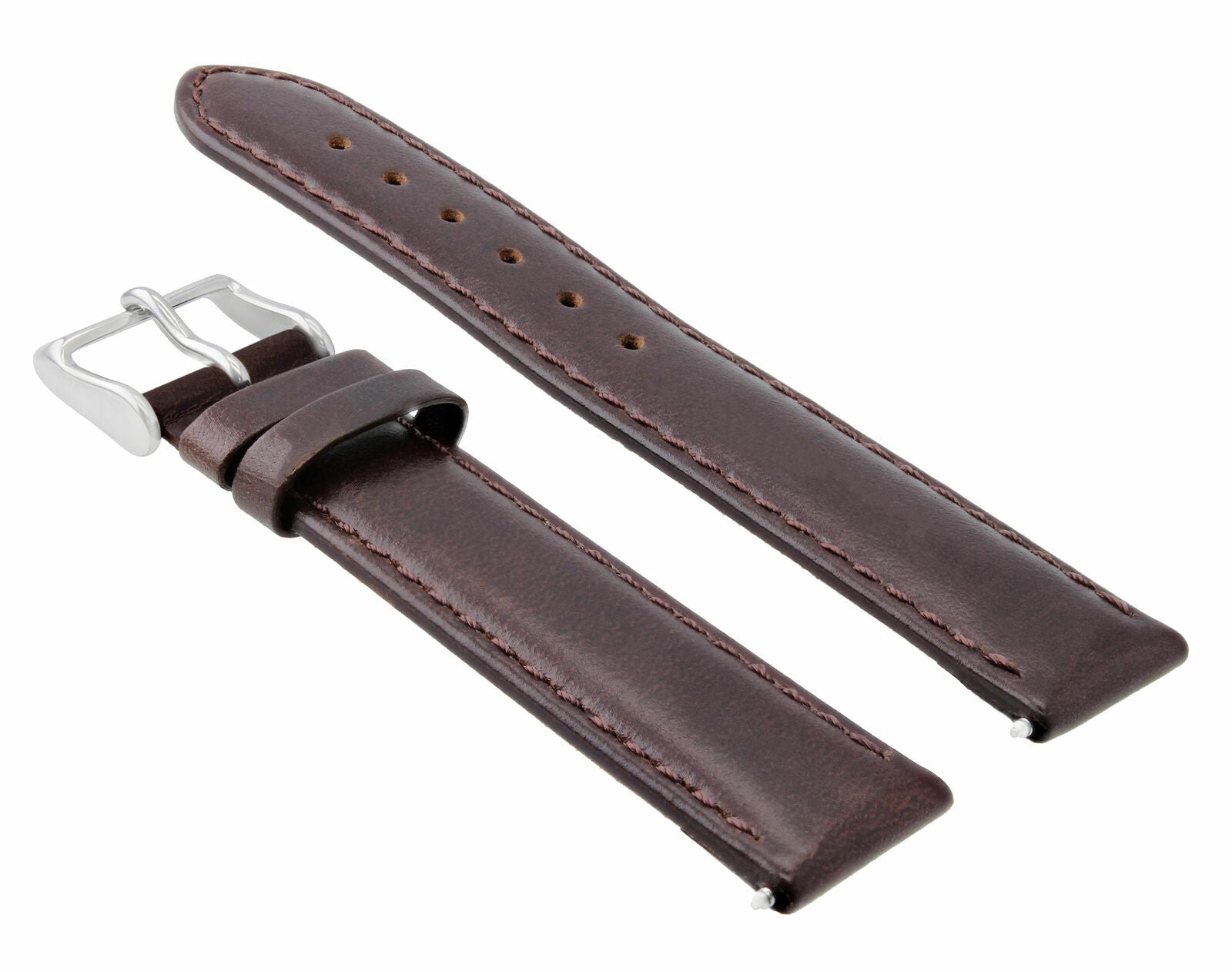 22MM SMOOTH LEATHER WATCH STRAP BAND WATERPROOF FOR 40MM PANERAI WATCH D/BROWN
