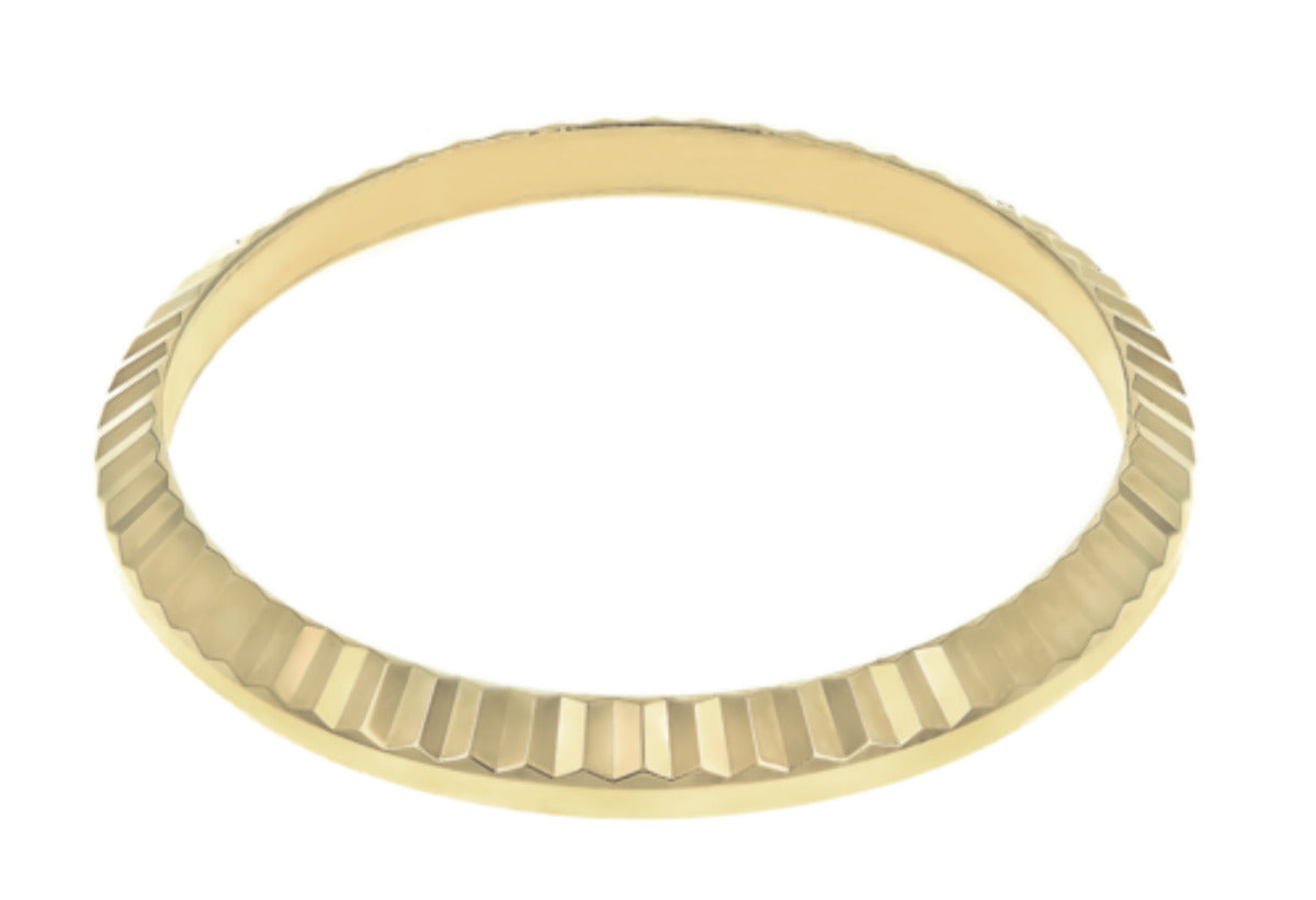 LADIES 18K FLUTED BEZEL WATCH PART FOR ROLEX DATE, DATEJUST 79168, 79178, 79238