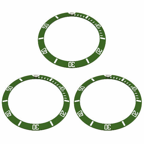 3 BEZEL INSERT ALUMINUM FOR ROLEX SUBMARINER WATCH 16800 16803 16808 16610 GREEN