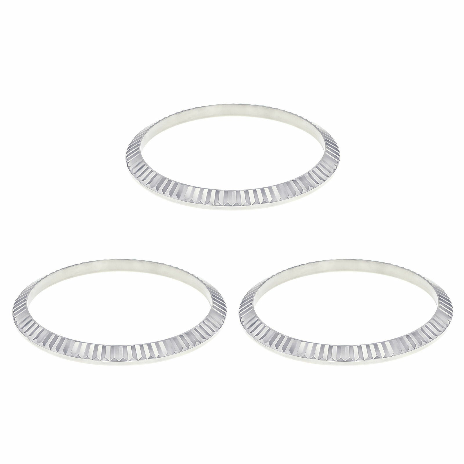 3 FLUTED BEZEL FOR 34MM ROLEX DATE AIRKING 1500 5500 STAINLESS STEEL TOP QUALITY