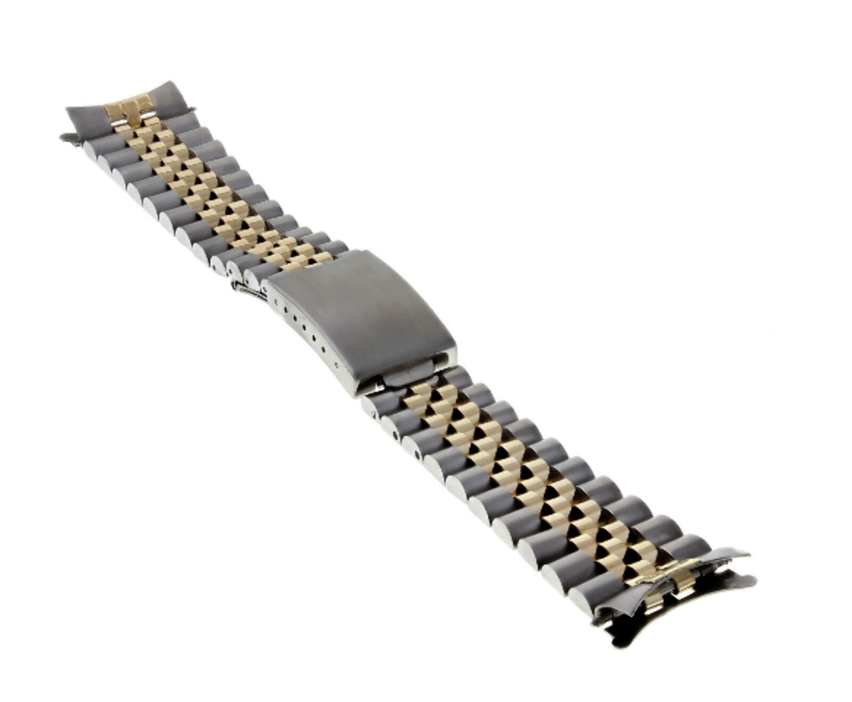 JUBILEE WATCHBAND FOR 34MM ROLEX MEN DATE 1500 AIRKING REAL GOLD 14K/SS 19MM