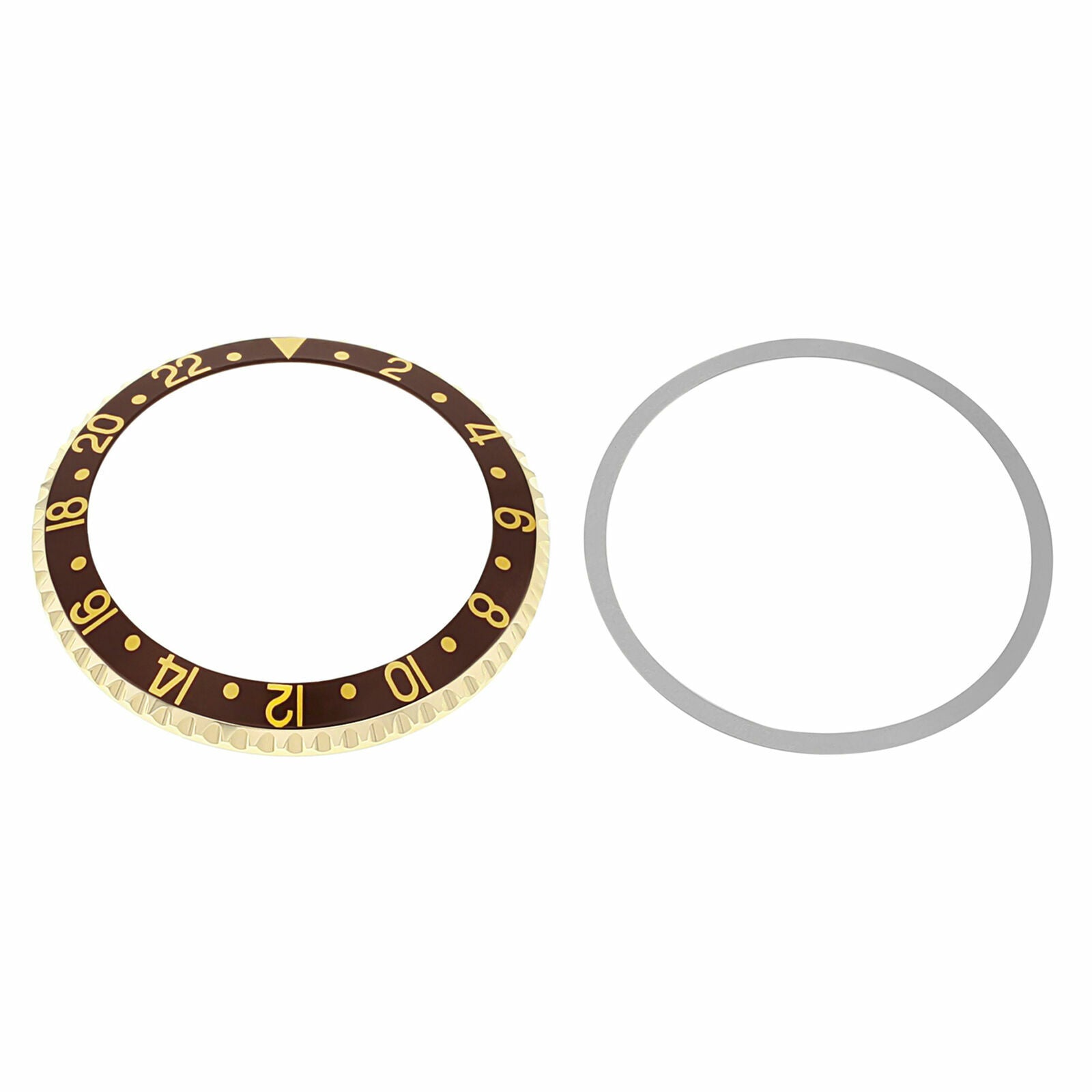 BEZEL+INSERT FOR OLDER ROLEX GMT 18KY GOLD 1670, 1675, 16750, 16753, 16758 BROWN