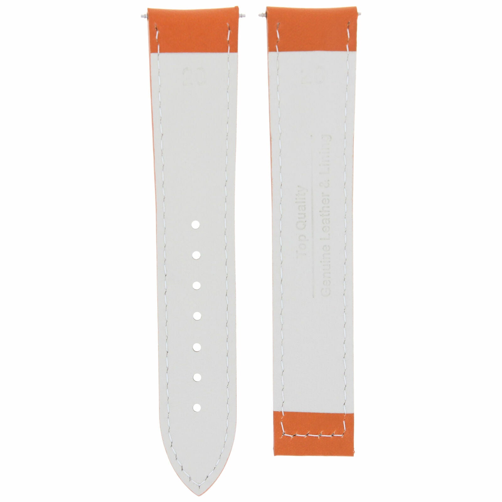 LEATHER WATCH BAND STRAP FOR 20MM OMEGA SEAMASTER DEPLOYMENT CLASP ORANGE WS