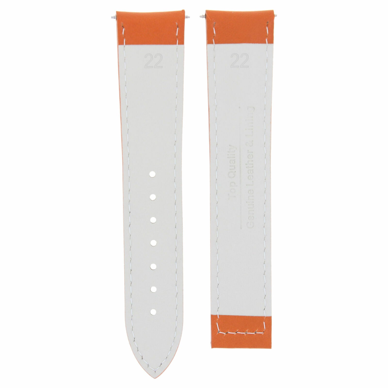 LEATHER STRAP BAND DEPLOYMENT CLASP FIT 22MM OMEGA SEAMASTER PLANET ORANGE WS