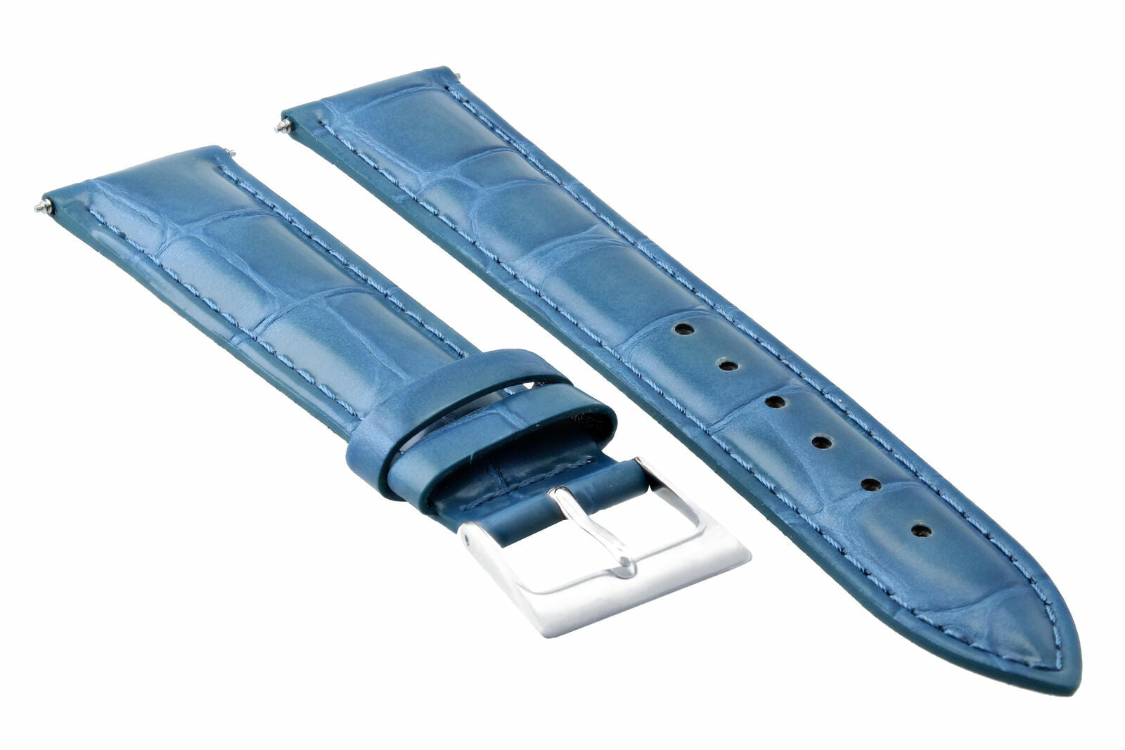 19MM ITALIAN LEATHER WATCH BAND STRAP FOR TISSOT PRC200 CHRONO WATCH LIGHT BLUE