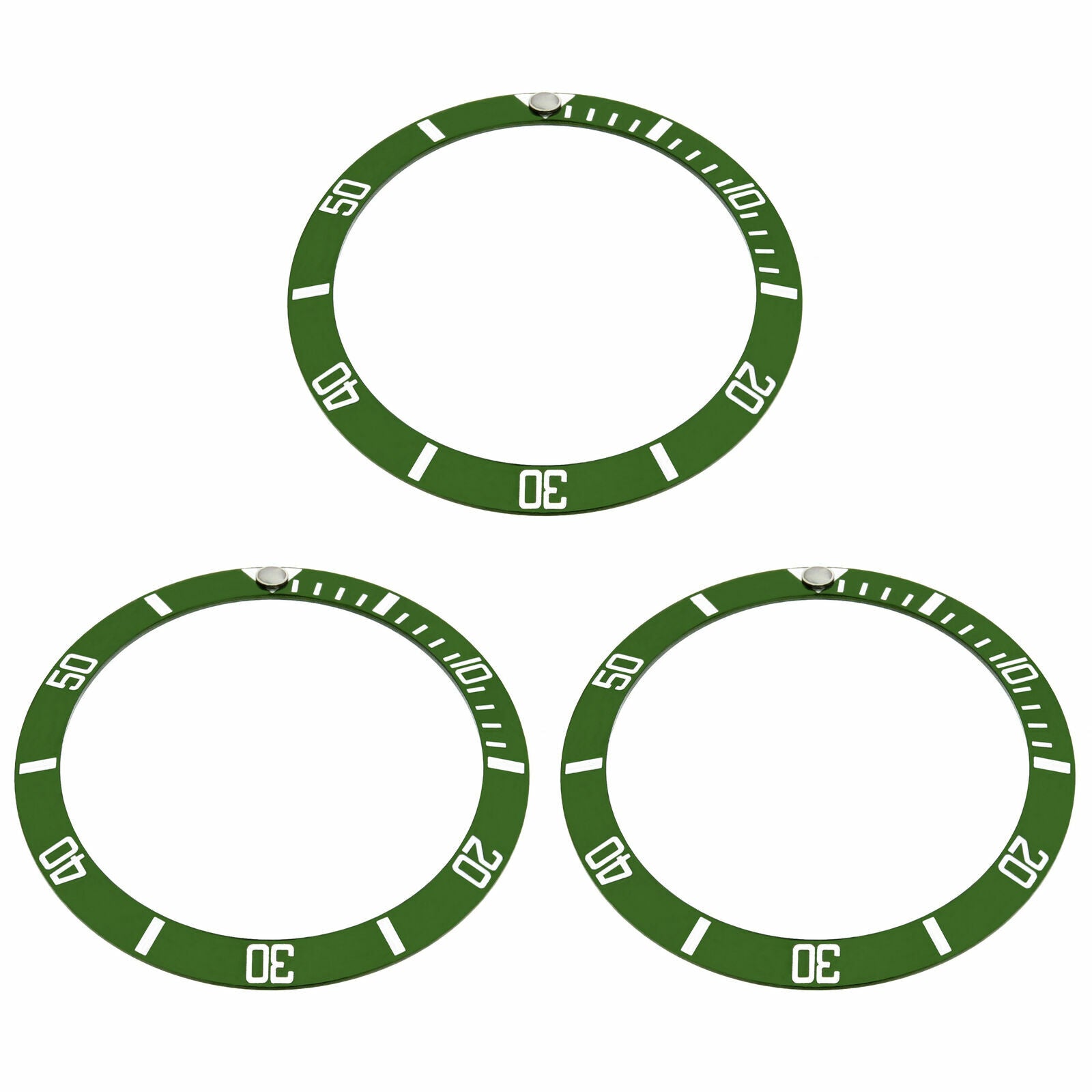 3 BEZEL INSERT ALUMINUM FOR ROLEX SUBMARINER 16610,16800 16803 16808 16818 GREEN