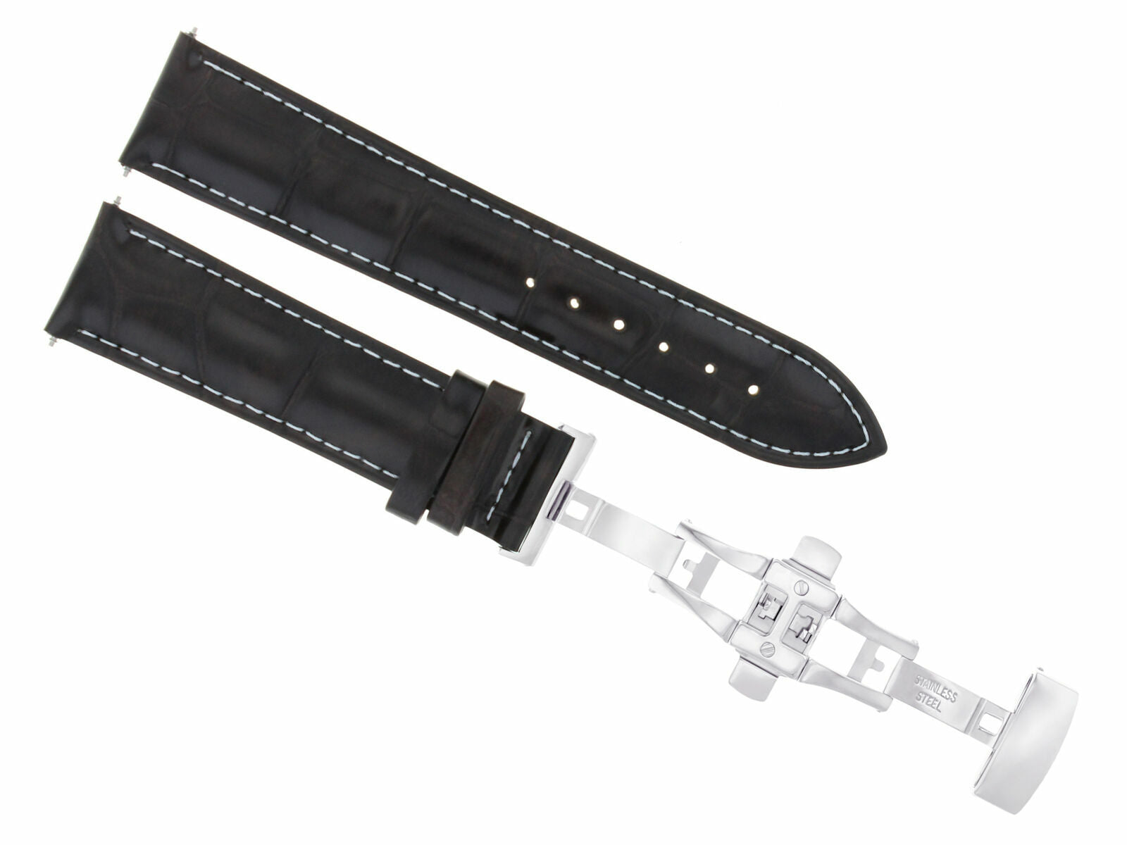 20MM LEATHER WATCH BAND STRAP FOR OMEGA SEAMASTER PLANET 2531.80 D/BROWN WS