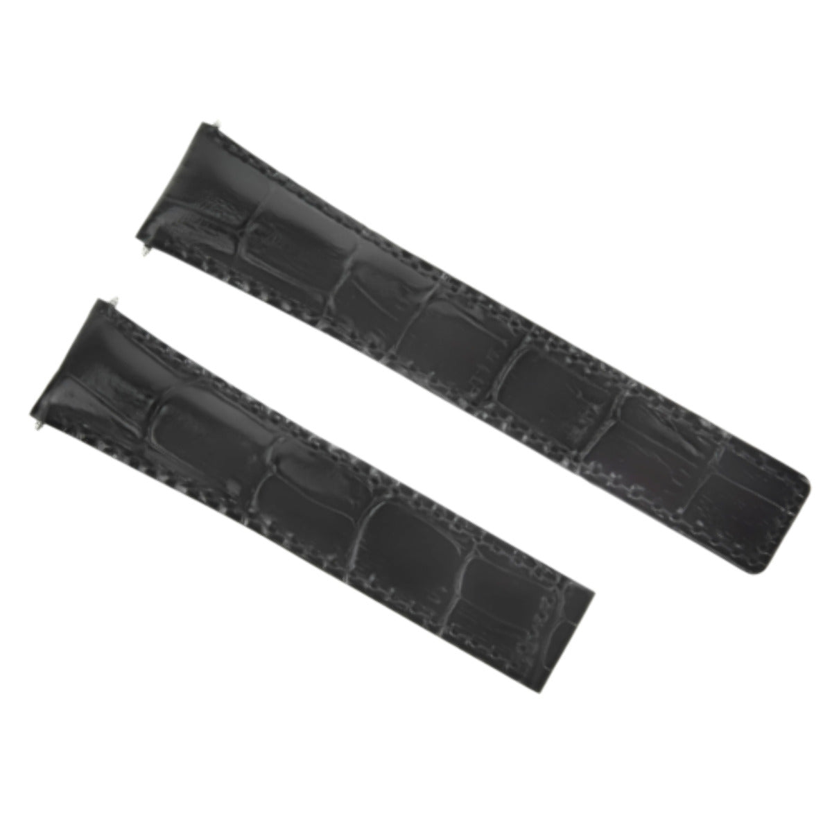22MM LEATHER STRAP BAND DEPLOY CLASP FOR TAG HEUER CARRERA CALIBRE 1887 BLACK