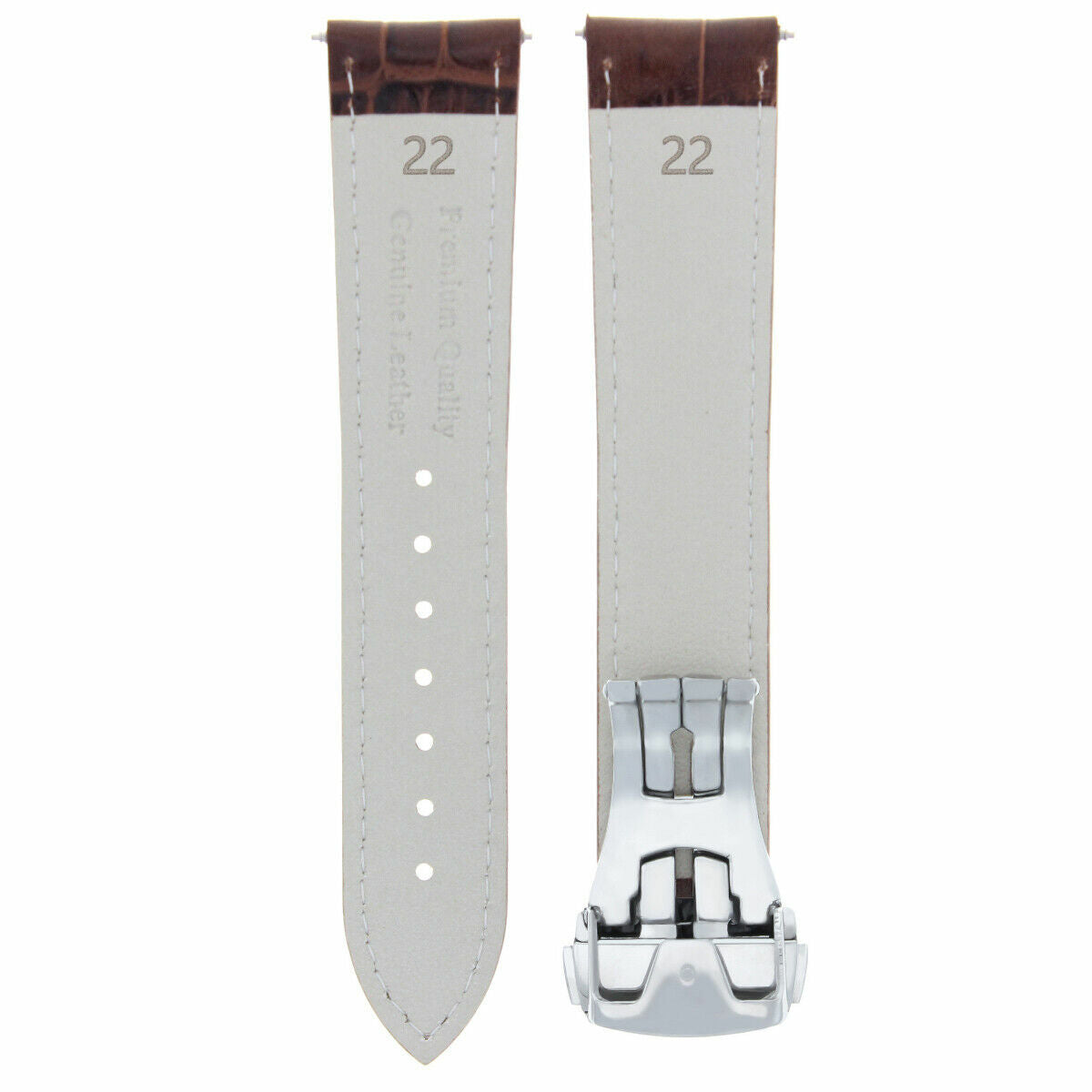 20MM LEATHER WATCH BAND STRAP FOR 41MM OMEGA SEAMASTER PLANET CLASP BROWN WS