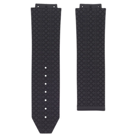 24MM RUBBER BAND STRAP FOR HUBLOT BIG BANG 301.SX 130.RX + 4 BLACK SCREW BLACK