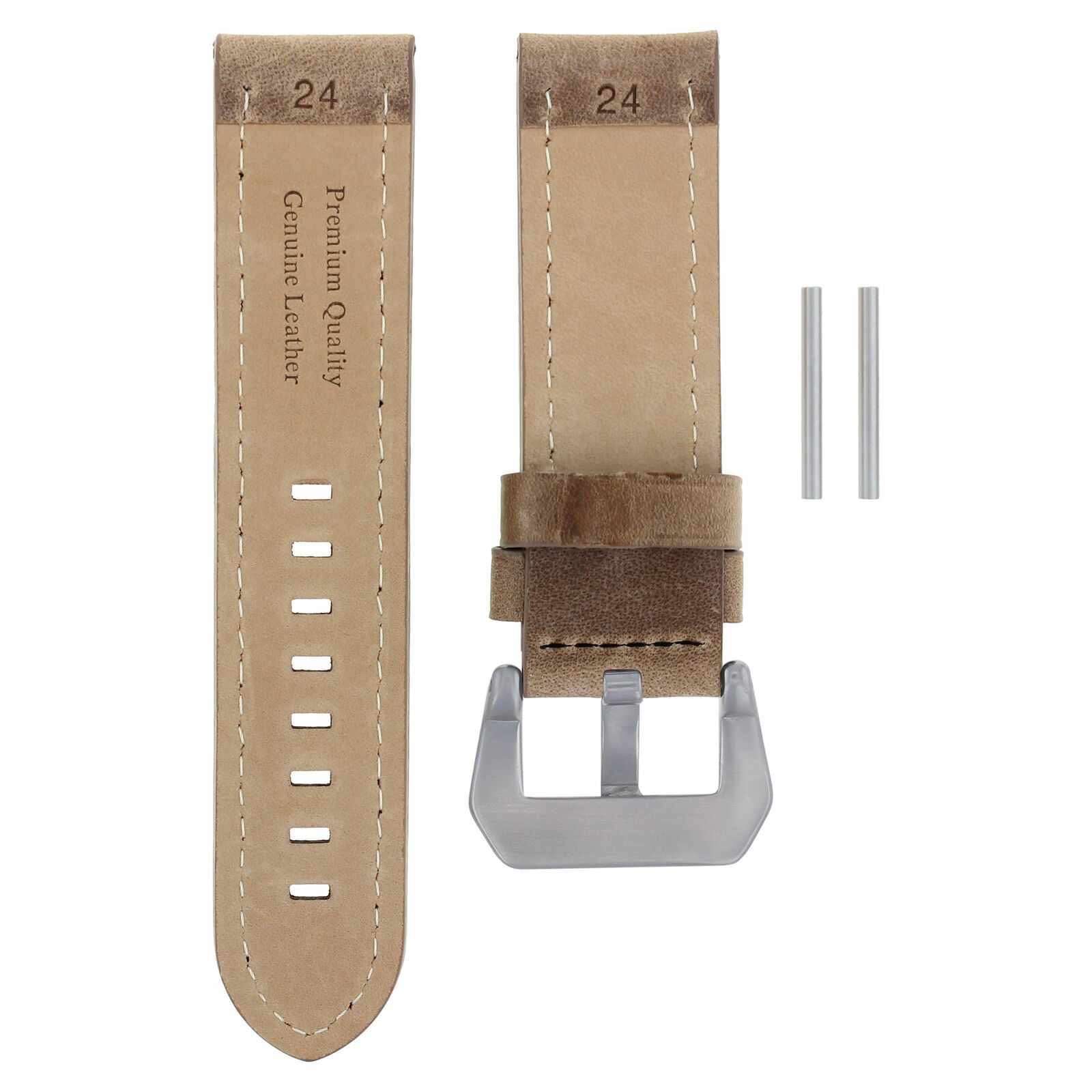 24MM COW LEATHER WATCH BAND STRAP FOR BREITLING WATCH NAVITIMER COLT SAND WS