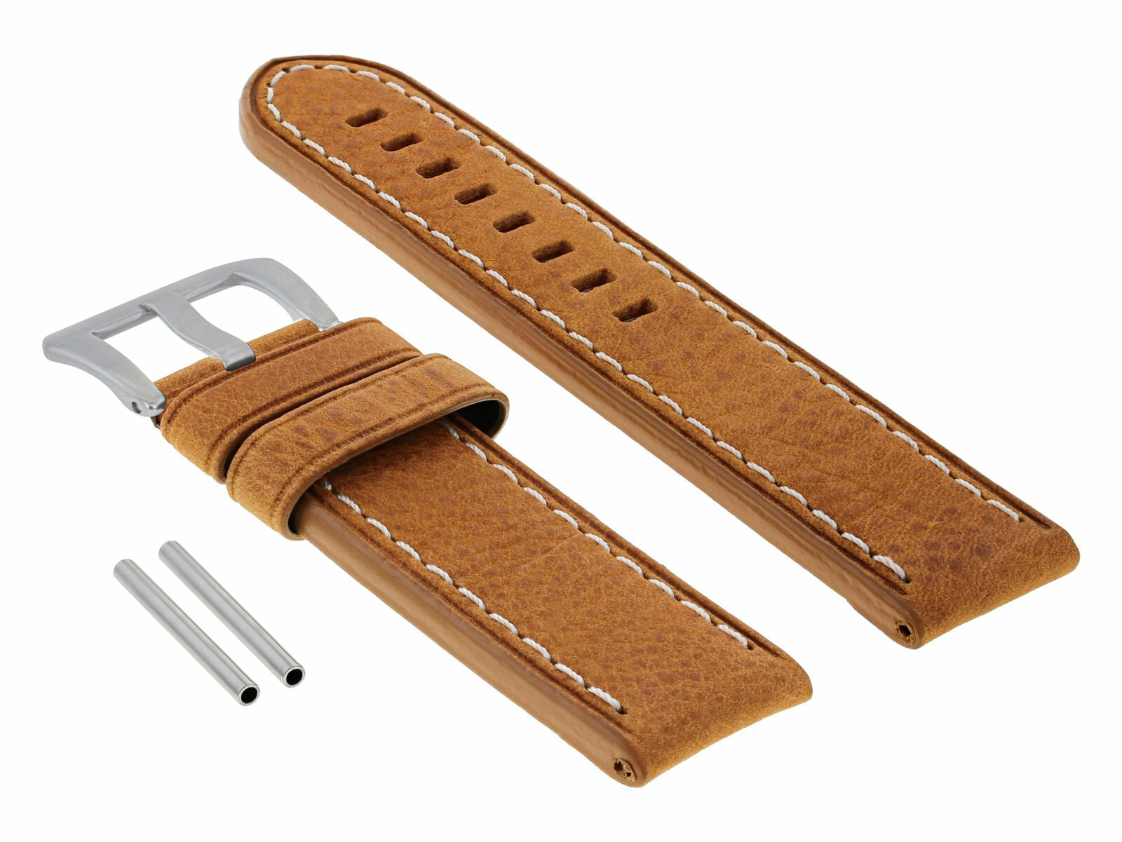 24MM NEW MOON COW LEATHER WATCH BAND STRAP FOR BREITLING COLT BENTELY TAN WS