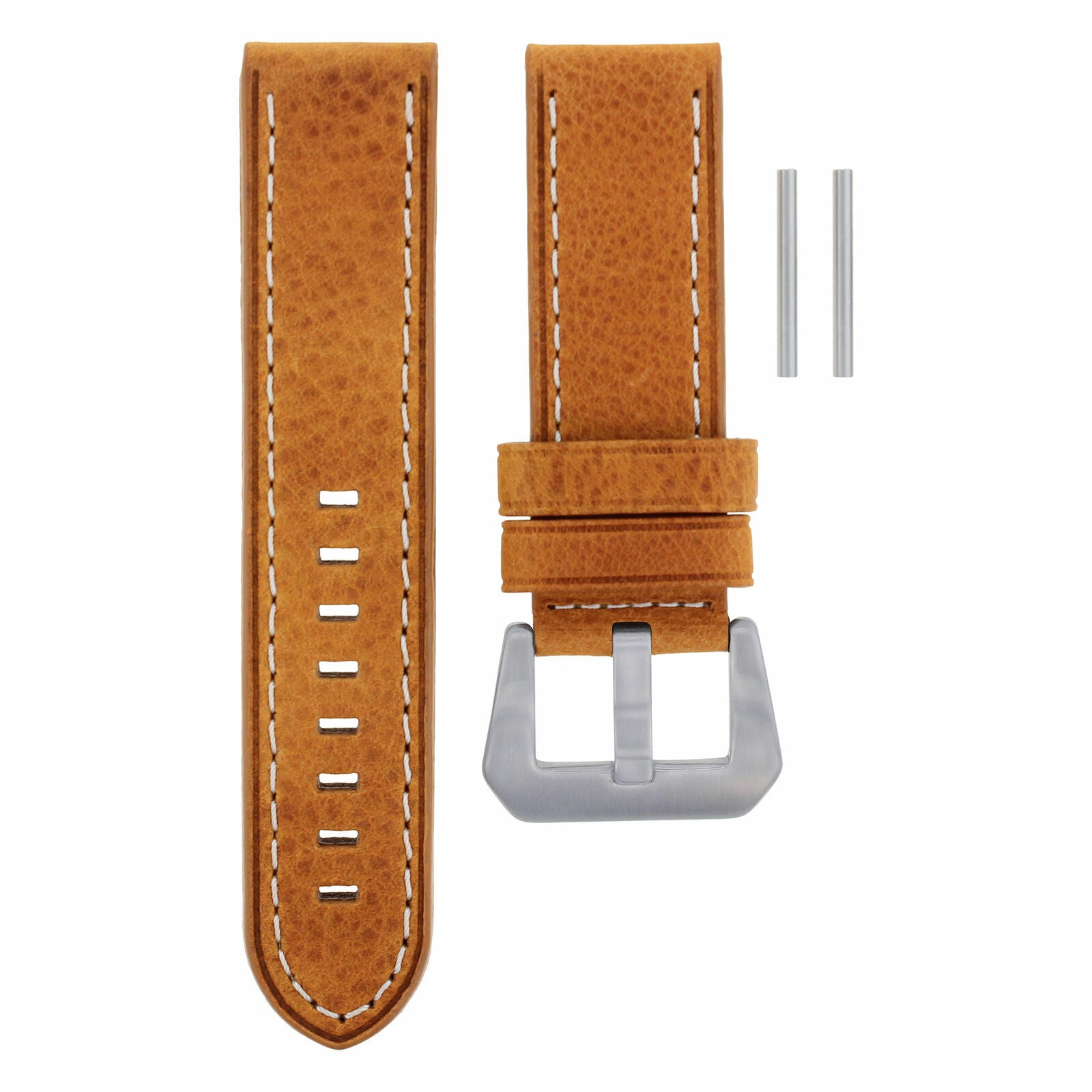 24MM NEW MOON COW LEATHER WATCH BAND STRAP FOR BREITLING COLT BENTELY TAN WS