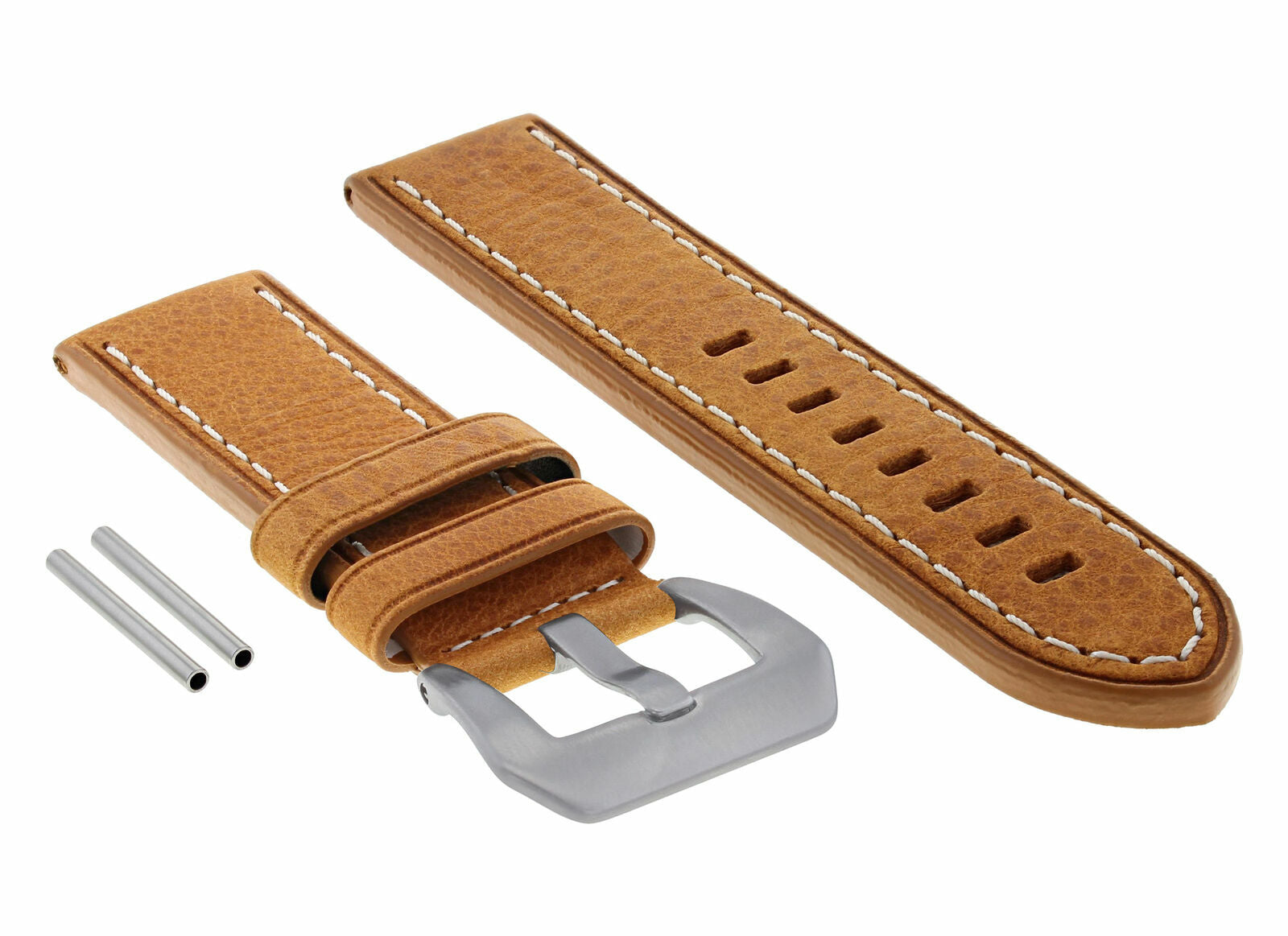24MM NEW MOON COW LEATHER WATCH BAND STRAP FOR BREITLING COLT BENTELY TAN WS