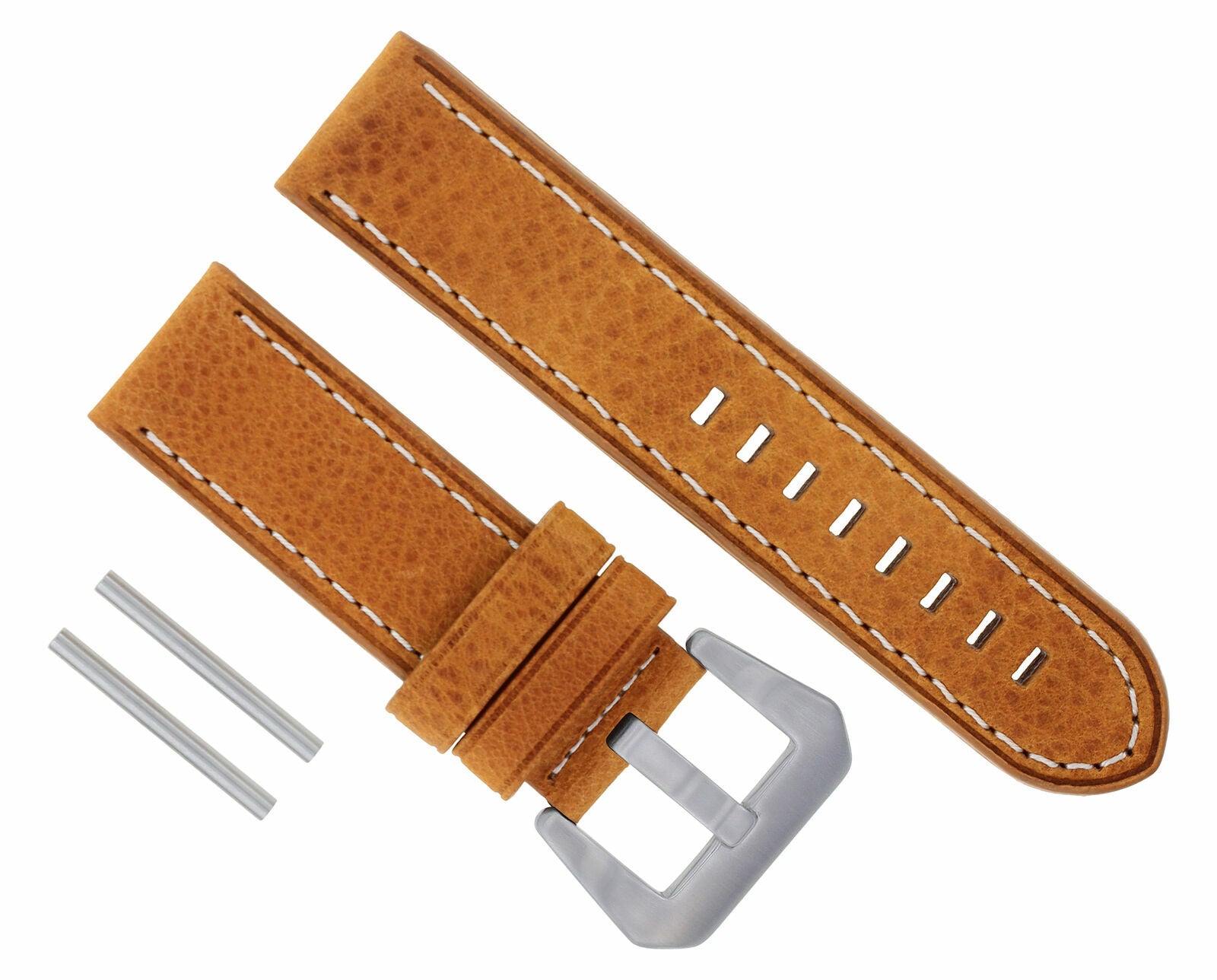 24MM NEW MOON COW LEATHER WATCH BAND STRAP FOR BREITLING COLT BENTELY TAN WS
