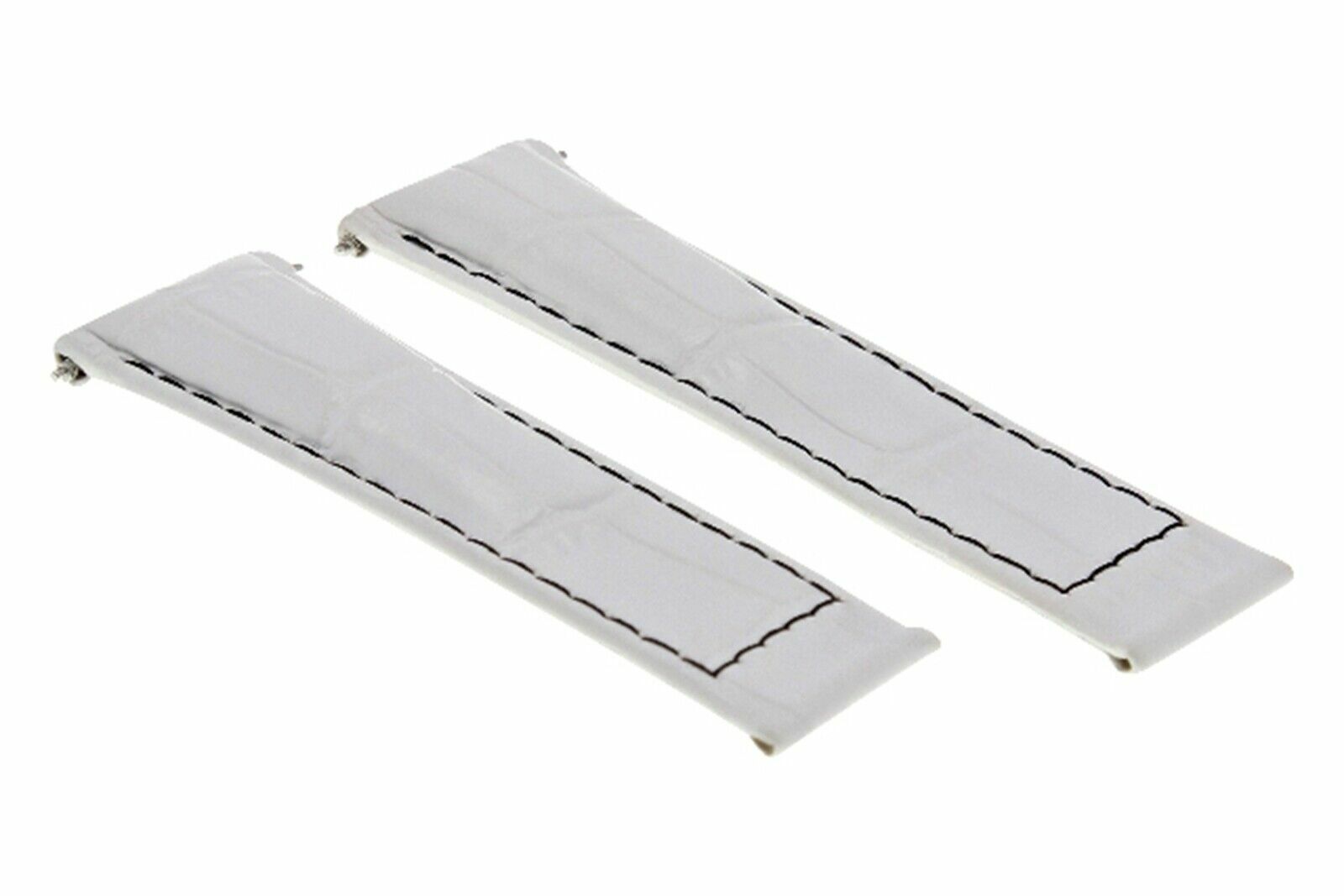 LEATHER STRAP BAND FOR ROLEX DAYTONA 116519 116523 WATCH WHITE BLACK ST REGULAR