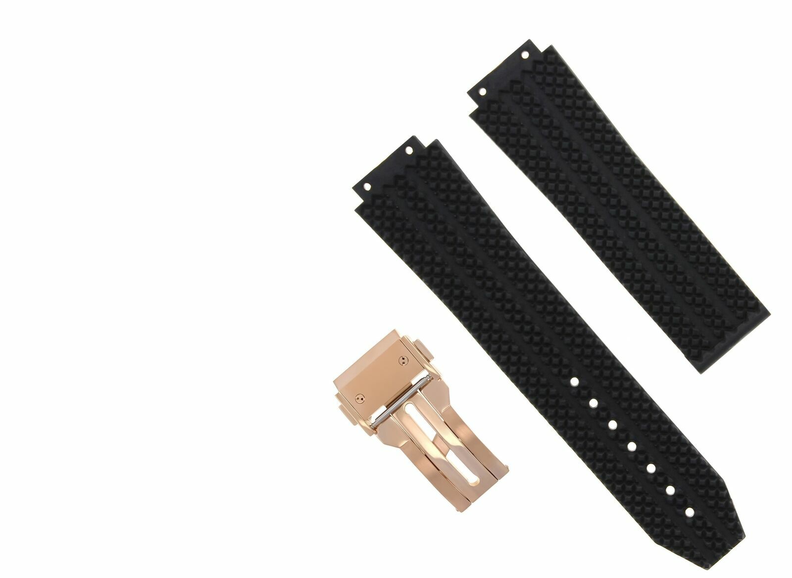REPLACEMENT 24MM RUBBER BAND STRAP CLASP FIT HUBLOT BIG BANG 44-45MM WATCH BLACK