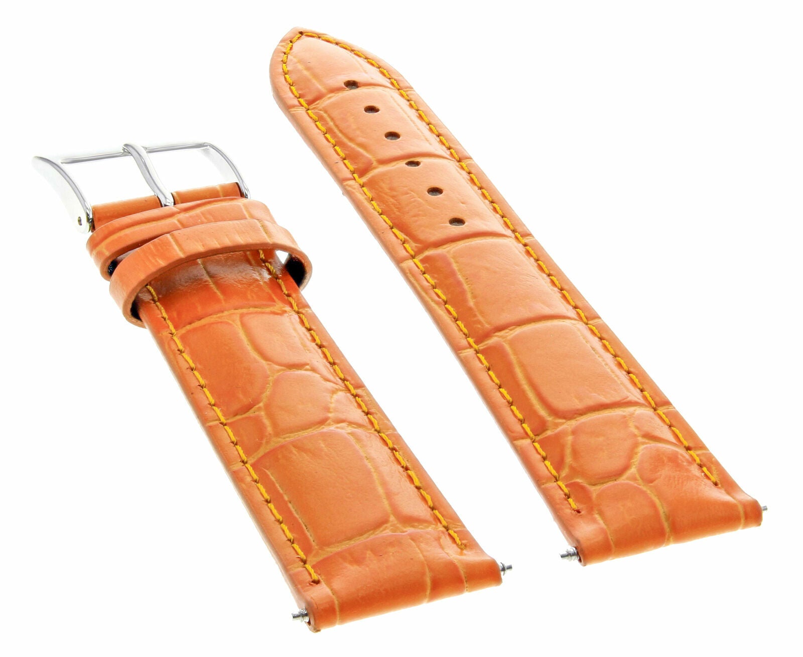 20MM LEATHER BAND STRAP FOR OMEGA SEAMASTER PLANET OCEAN SPEEDMASTER ORANGE
