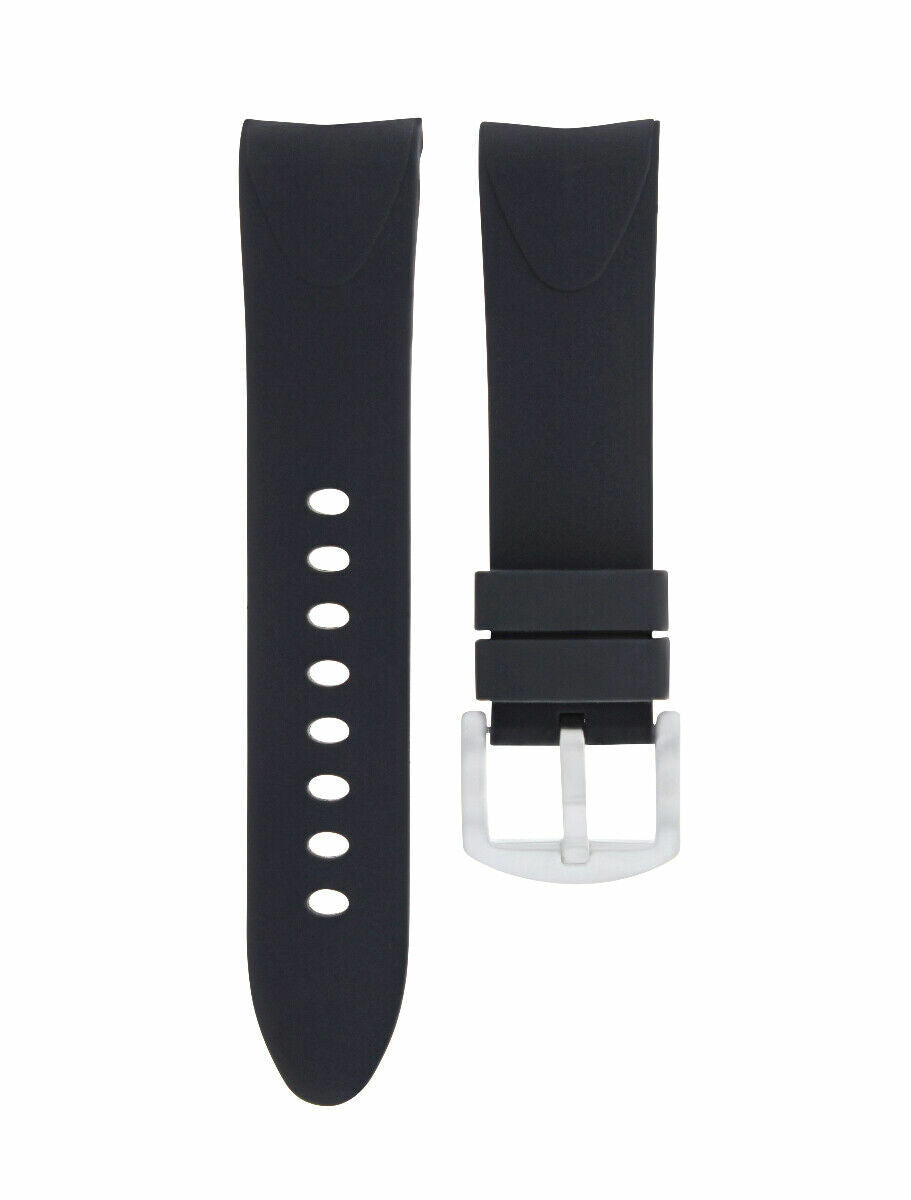 SILICONE RUBBER BAND STRAP 22MM FOR OMEGA SEAMASTER PLANET OCEAN WATCH BLACK
