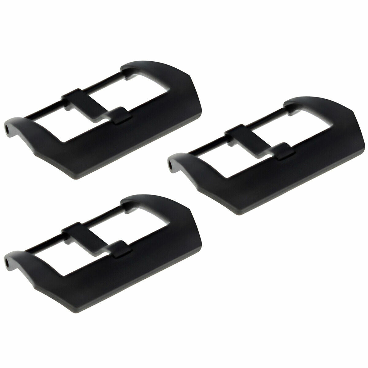 3-22MM PRE-V SCREW BUCKLE PVD FOR PANERAI 40MM LEATHER RUBBER STRAP BAND BLACK