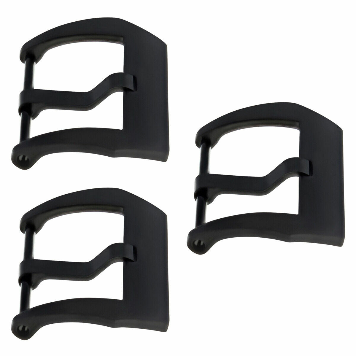 3-22MM PRE-V SCREW BUCKLE PVD FOR PANERAI 40MM LEATHER RUBBER STRAP BAND BLACK