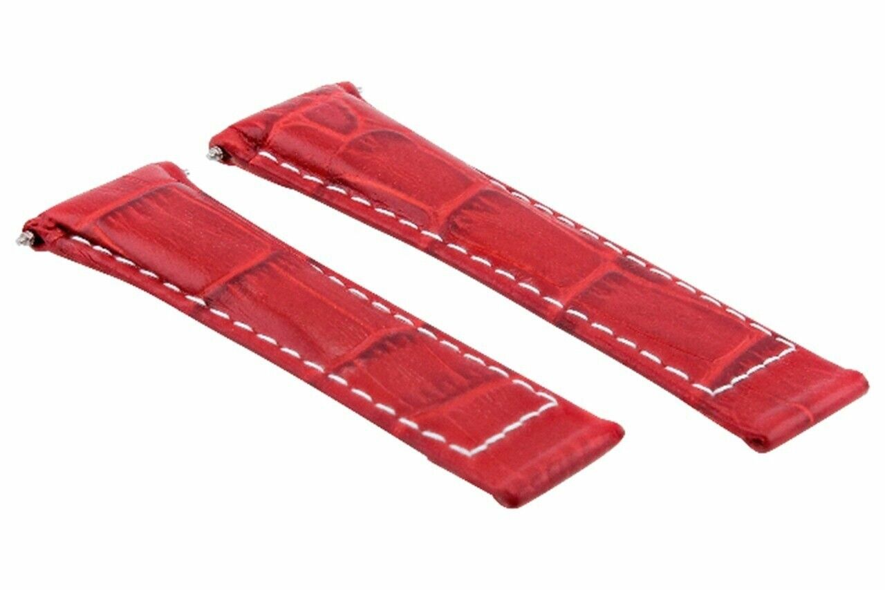 LEATHER STRAP BAND FOR ROLEX DAYTONA 16519 116520 116523 WATCH RED WS REGULER