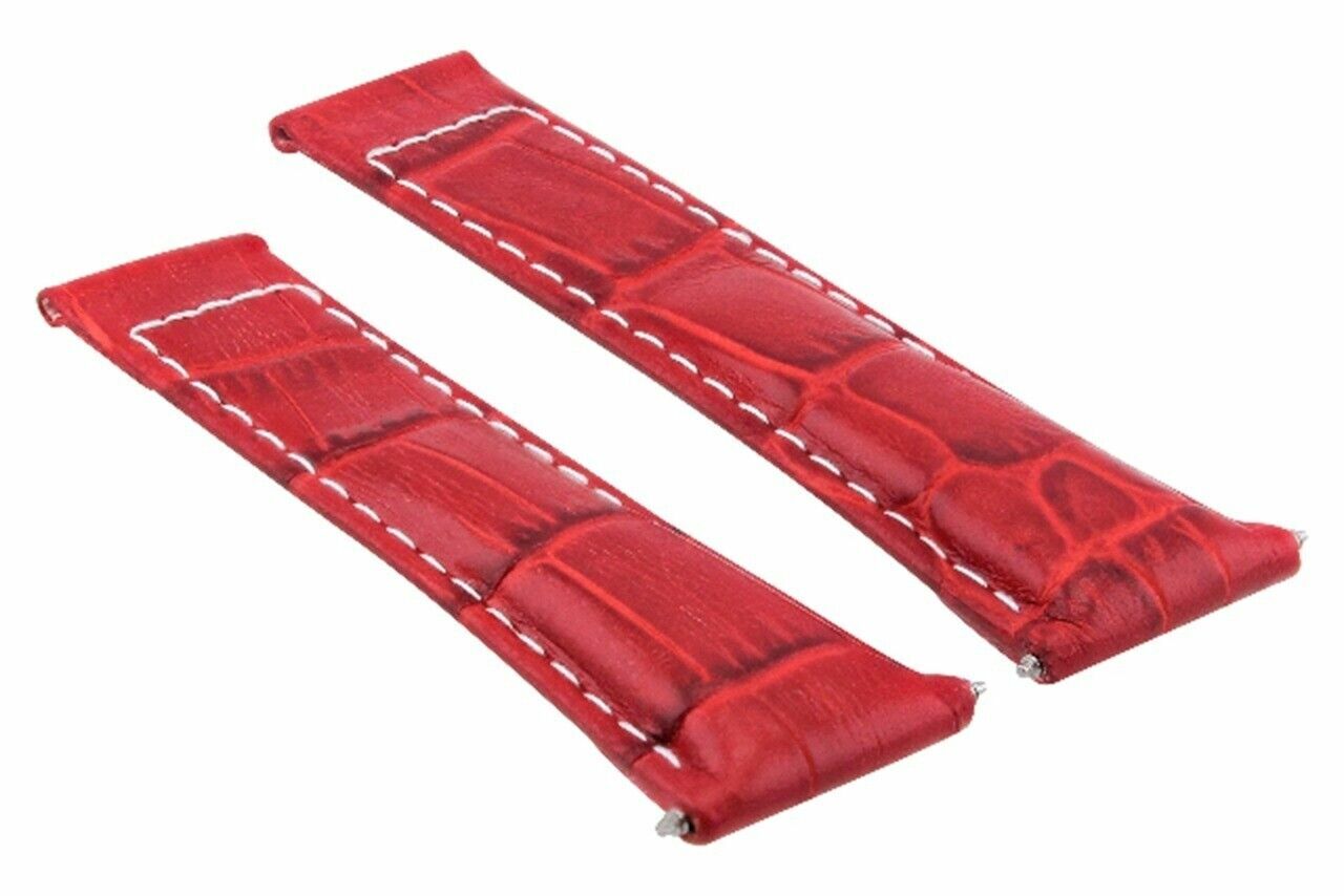 LEATHER STRAP BAND FOR ROLEX DAYTONA 16519 116520 116523 WATCH RED WS REGULER