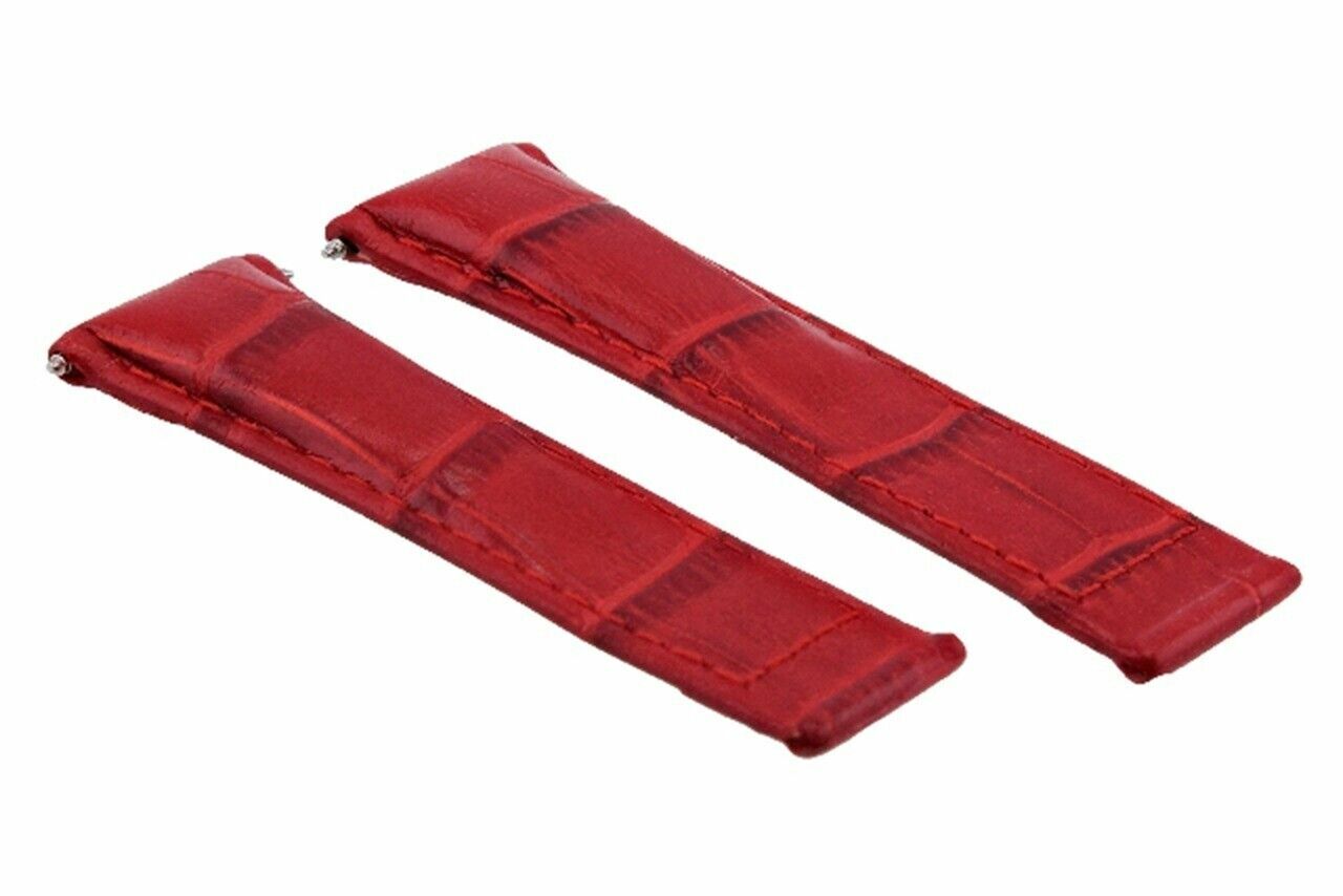 LEATHER STRAP BAND FOR ROLEX DAYTONA WATCH 16518 16523 116519 116520 RED REGULAR