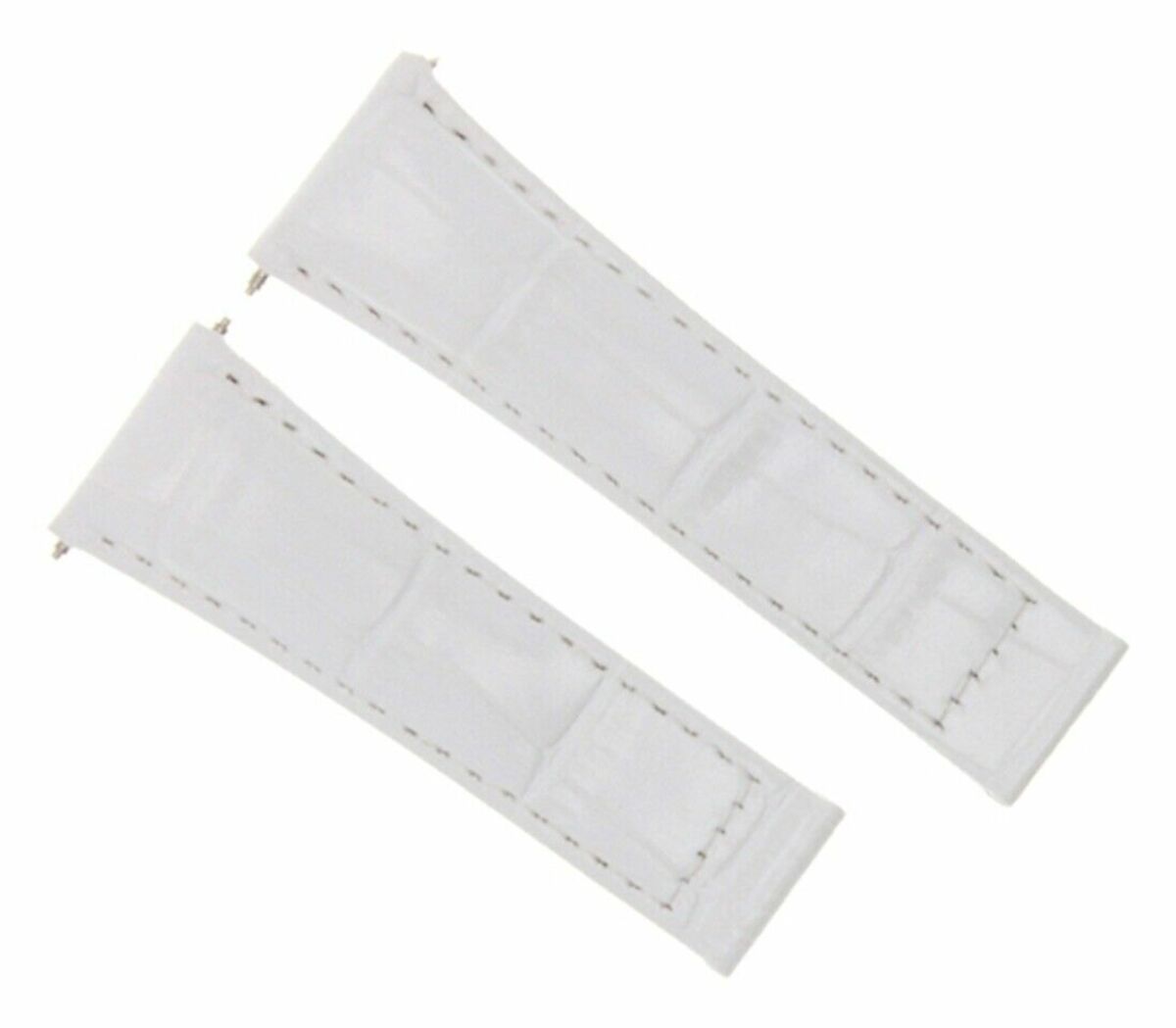20MM LEATHER WATCH BAND STRAP FITS ALL ROLEX DAYTONA MODEL SHORT-MEDIUM ENDPIECE, White (Regular)