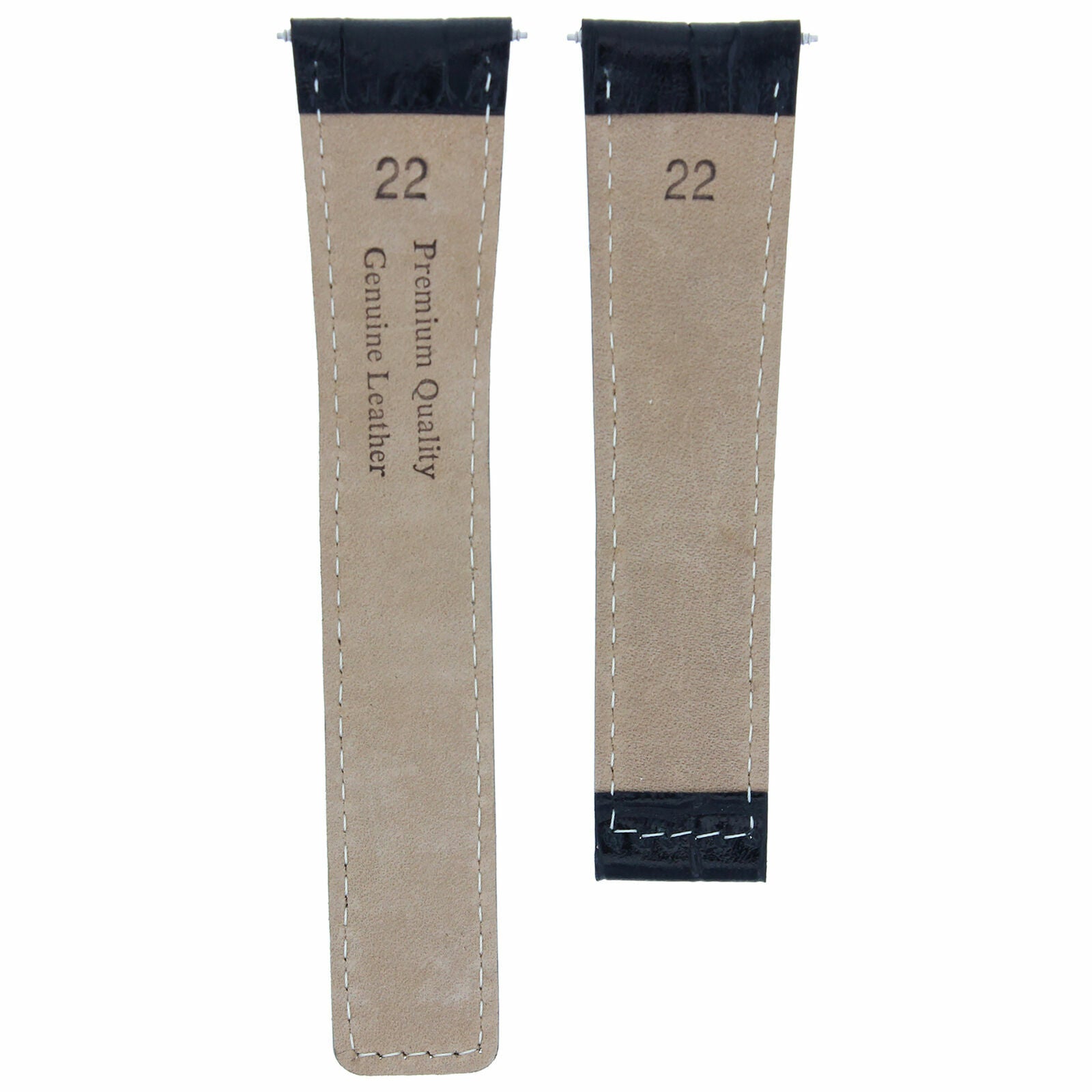 22MM LEATHER BAND STRAP FOR TAG HEUER CARRERA CV2A10 CALIBRE 16 F1 BLACK WS