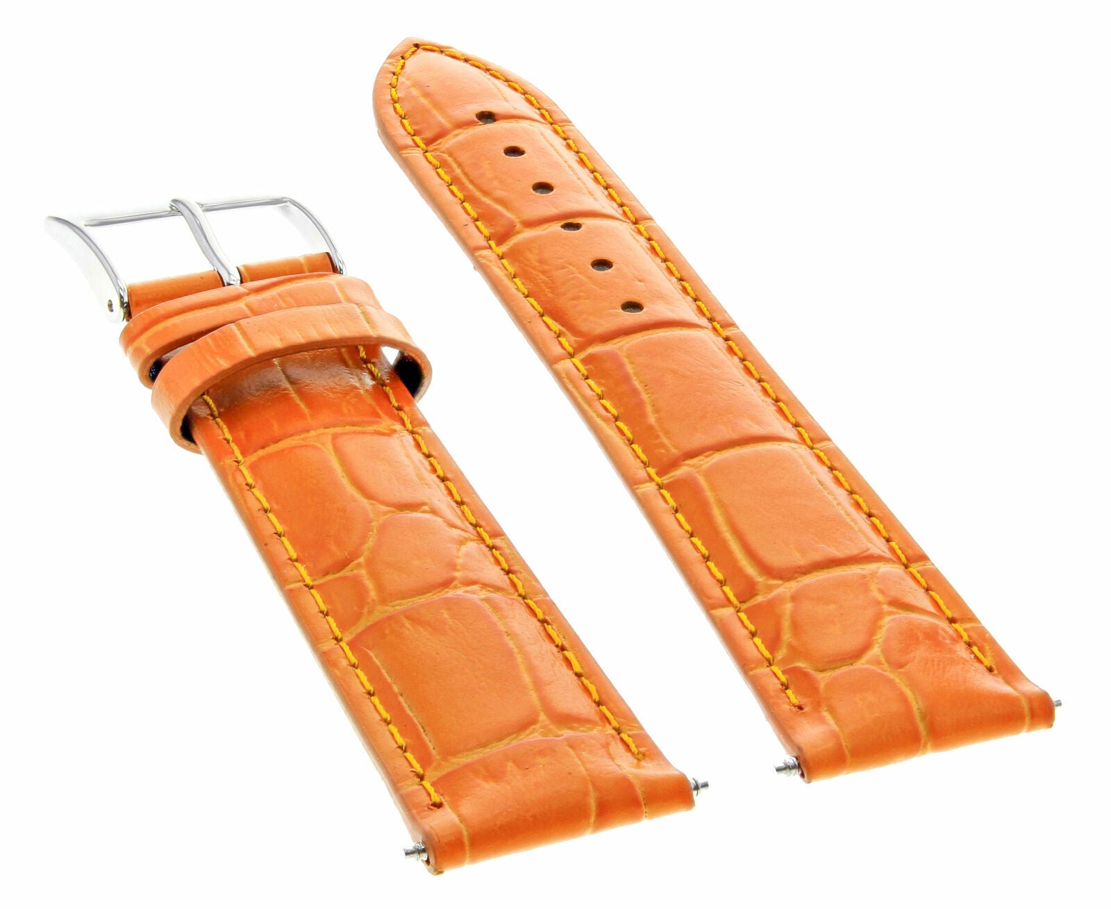 18MM LEATHER WATCH BAND STRAP FOR TISSOT PRC200 1853 AUTOMATIC WATCH ORANGE