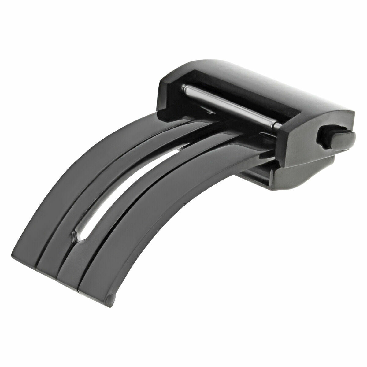 18MM DEPLOYMENT LEATHER BAND BUCKLE CLASP FC5030 FOR TAG HEUER MONACO BLACK