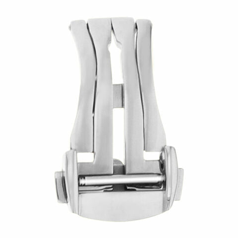 16MM STEEL BUCKLE STRAP BAND CLASP LEATHER DEPLOYMENT FOR OMEGA SEAMASTER WATCH