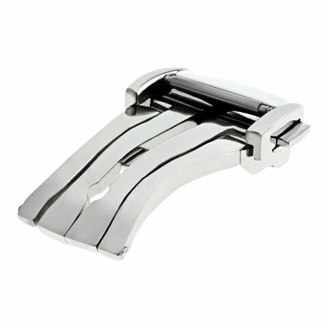 16MM STEEL BUCKLE STRAP BAND CLASP LEATHER DEPLOYMENT FOR OMEGA SEAMASTER WATCH