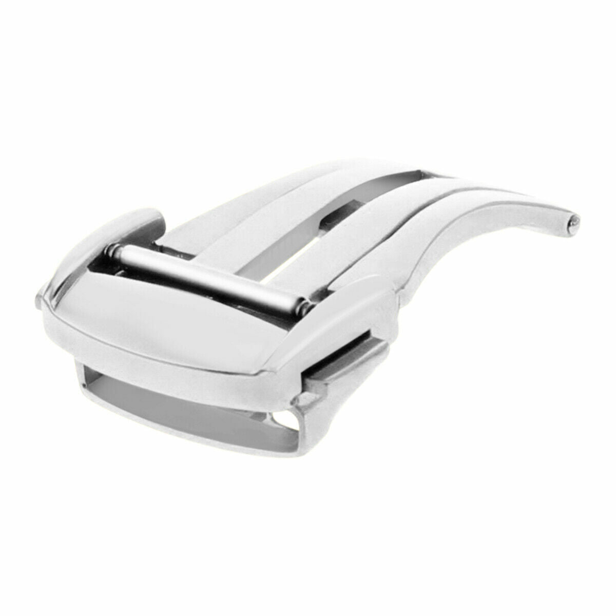 16MM STEEL BUCKLE STRAP BAND CLASP LEATHER FOR OMEGA SPEEDMASTER DEPLOY SHINY