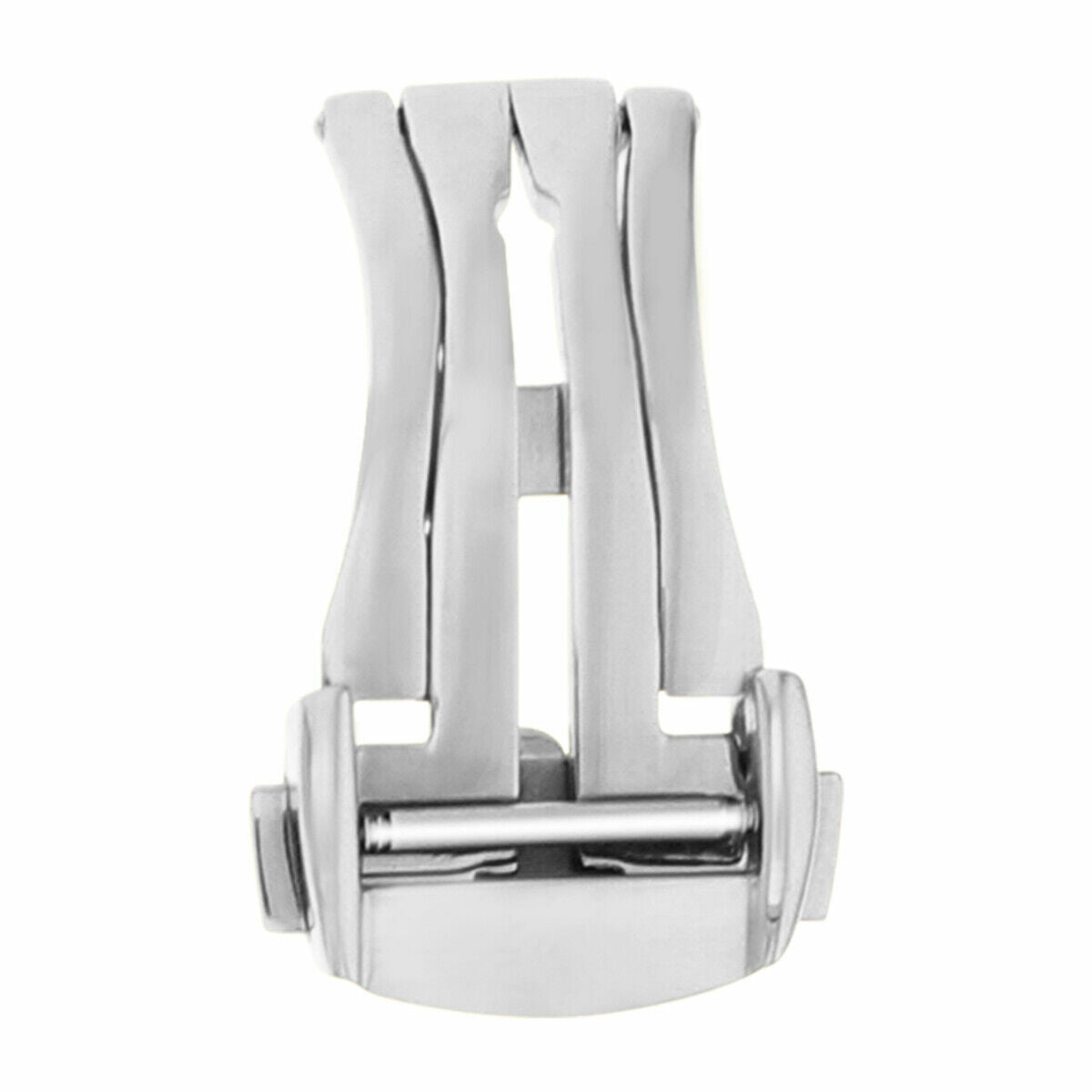 16MM STEEL BUCKLE STRAP BAND CLASP LEATHER FOR OMEGA SPEEDMASTER DEPLOY SHINY