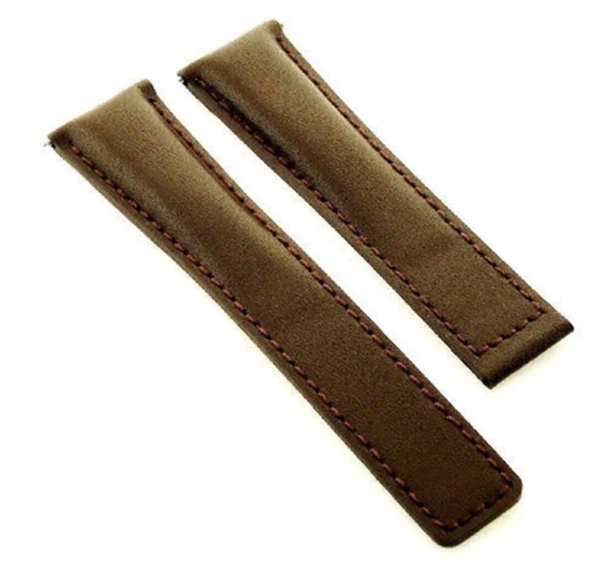 LEATHER STRAP BAND FOR VACHERON CONSTANTIN 20/16MM DEPLOY CLASP BROWN SMOOTH