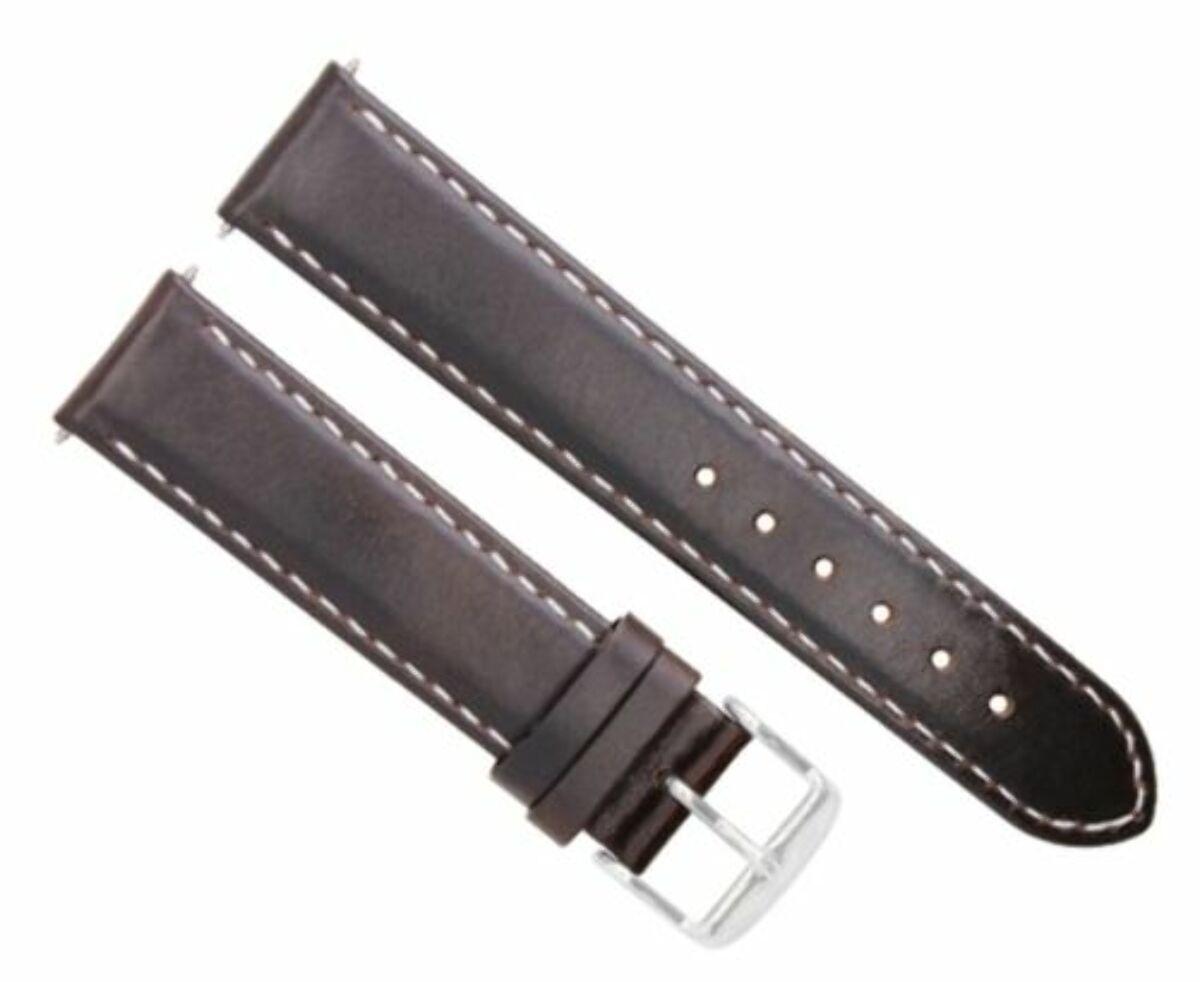 18MM SMOOTH LEATHER STRAP BAND FOR ULYSSE NARDIN WATCH WATERPROOF DARK BROWN WS