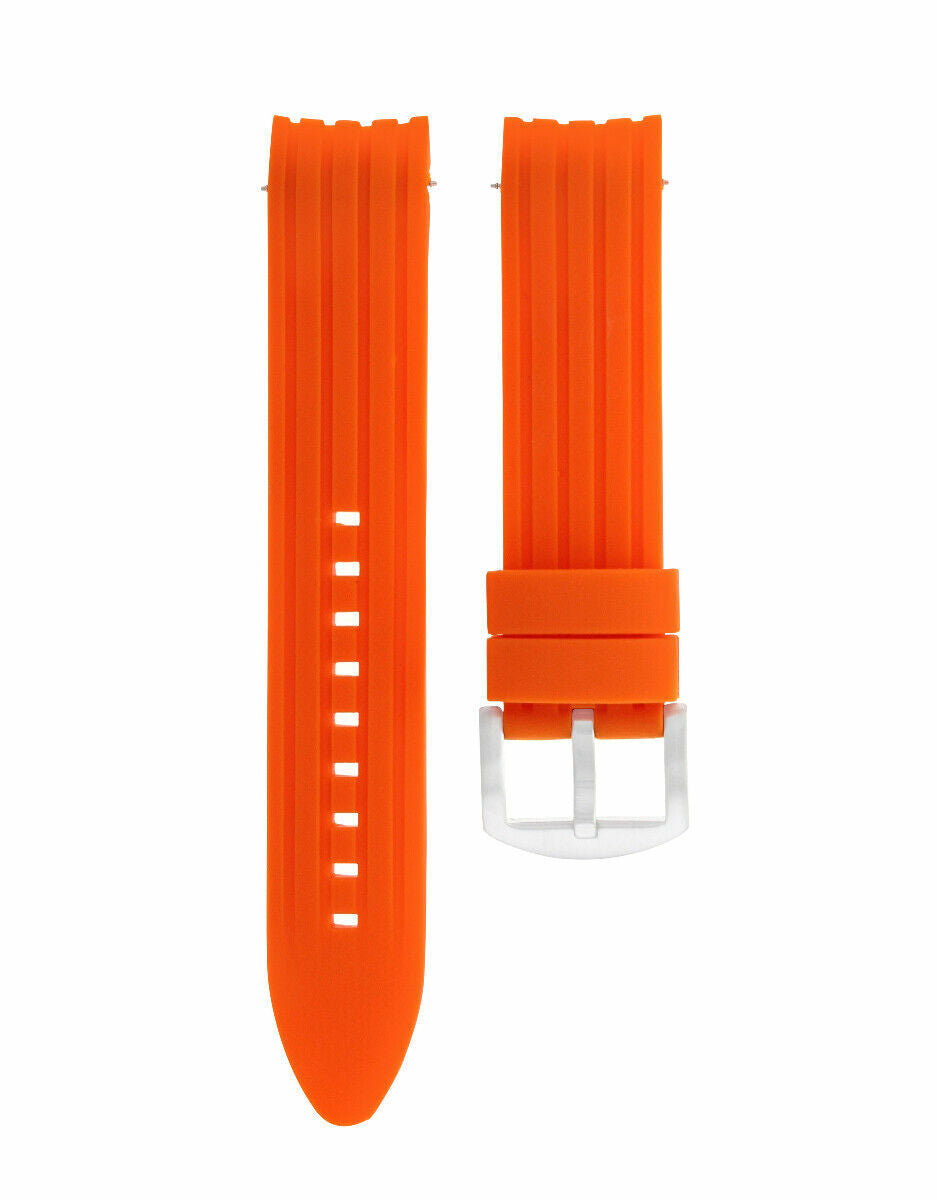 SILICONE RUBBER BAND STRAP 22MM FOR 45MM OMEGA SEAMASTER PLANET OCEAN ORANGE