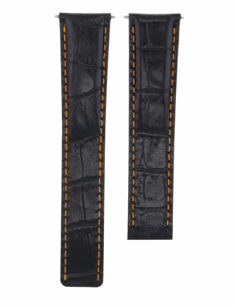 18/16MM LEATHER WATCH BAND STRAP FOR CARTIER TANK QUARTZ FRANCAISE BLACK OS